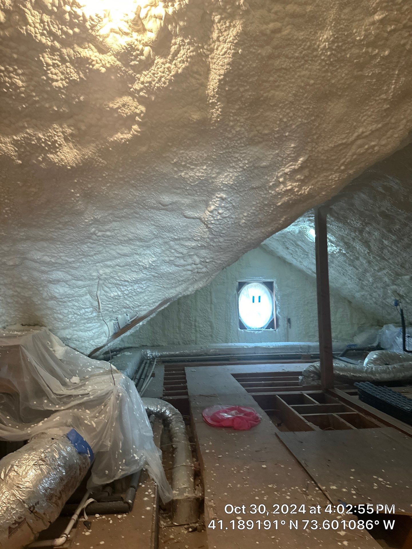 Attic Insulation using open cell spray foam by NYS Foam & Energy