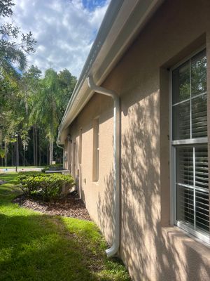 White Gutters and White Downspouts