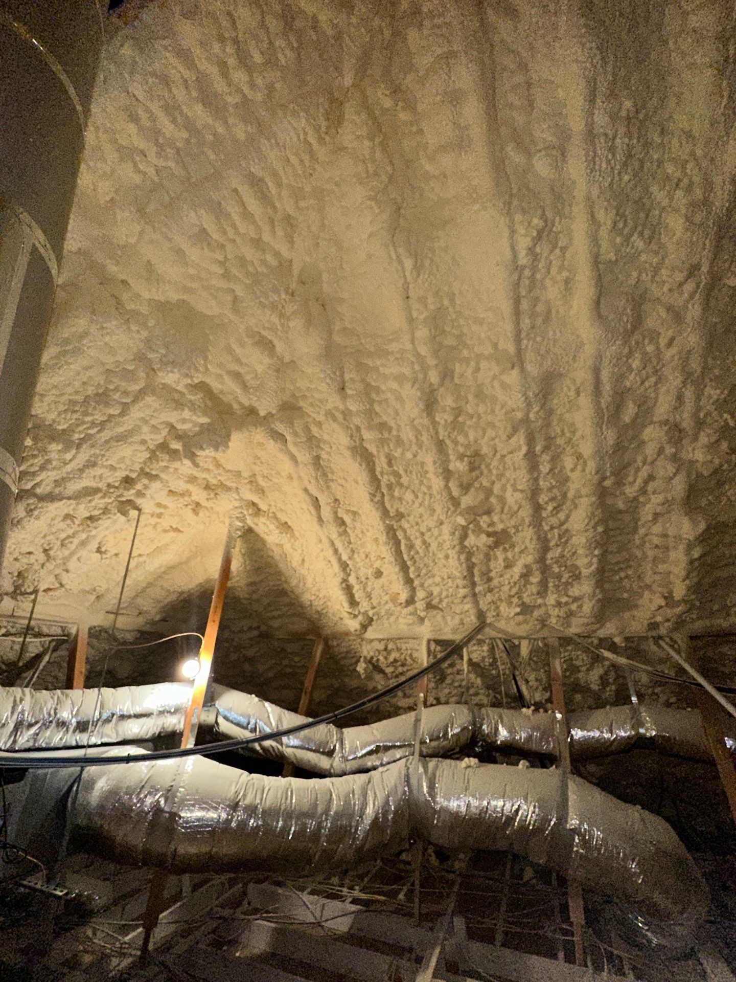 Spray foam insulation removal & re spray by Apex Insulation Solutions