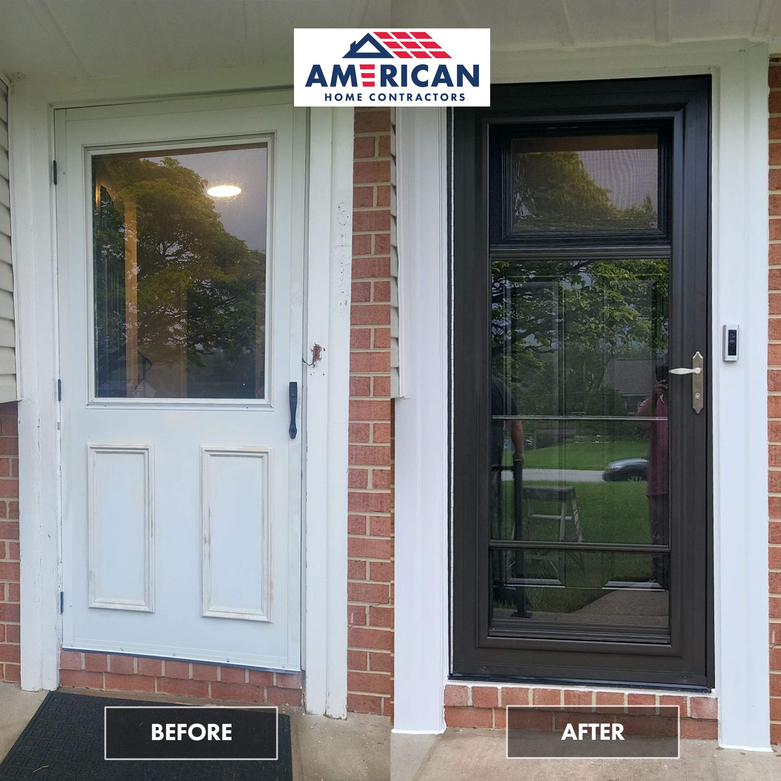 Door Replacement using ProVia Legacy Steel Exterior Door by American Home Contractors