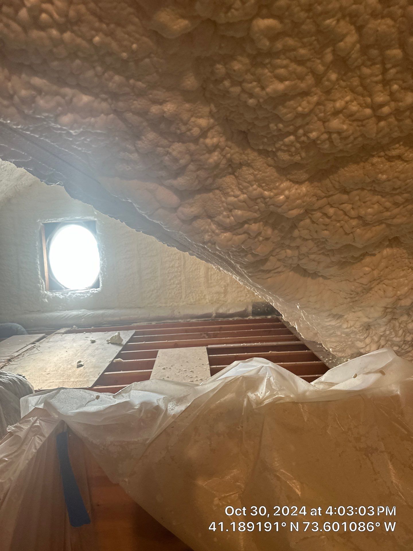 Attic Insulation using open cell spray foam by NYS Foam & Energy
