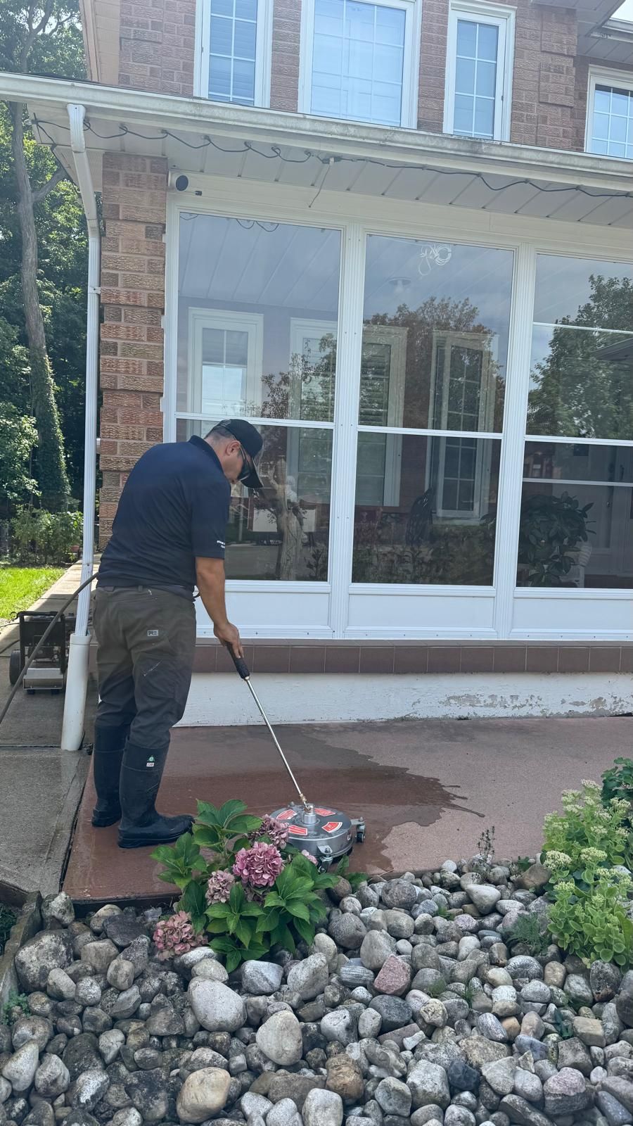 Residential Concrete Sidewalk Installation and Patio Power Washing in Maple by GTA HOME PAINTING