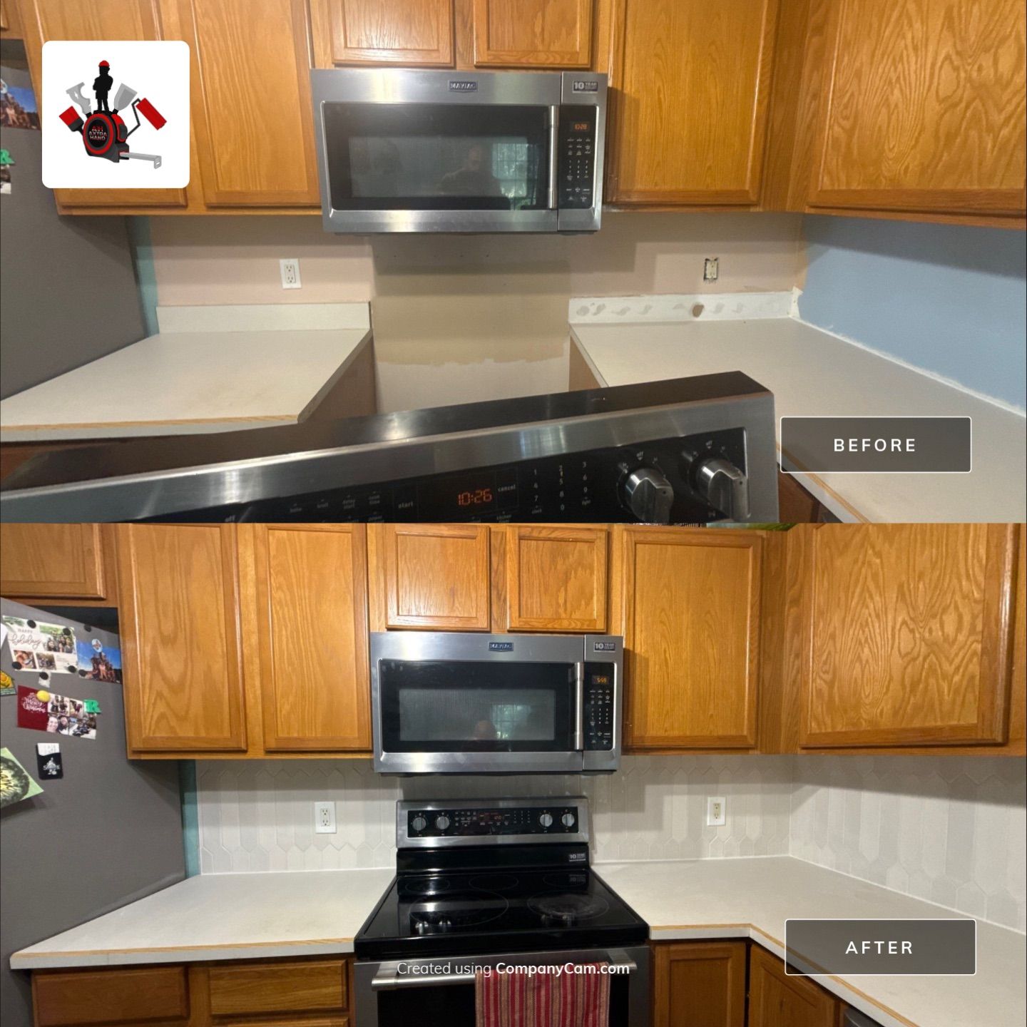 Tile Backsplash Installation by Axtra Hand