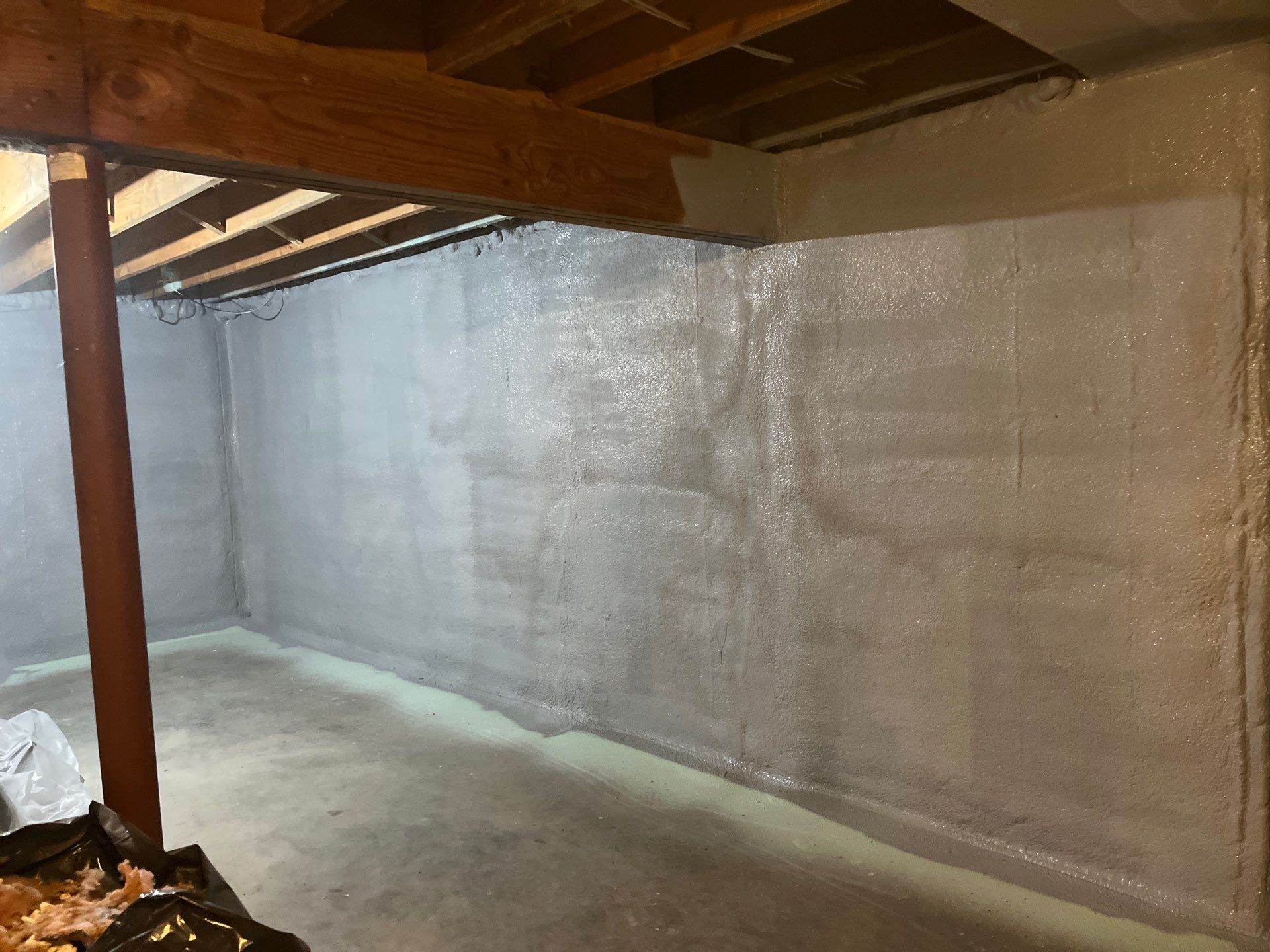 Basement Exterior Walls using Closed Cell Spray Foam by NYS Foam & Energy