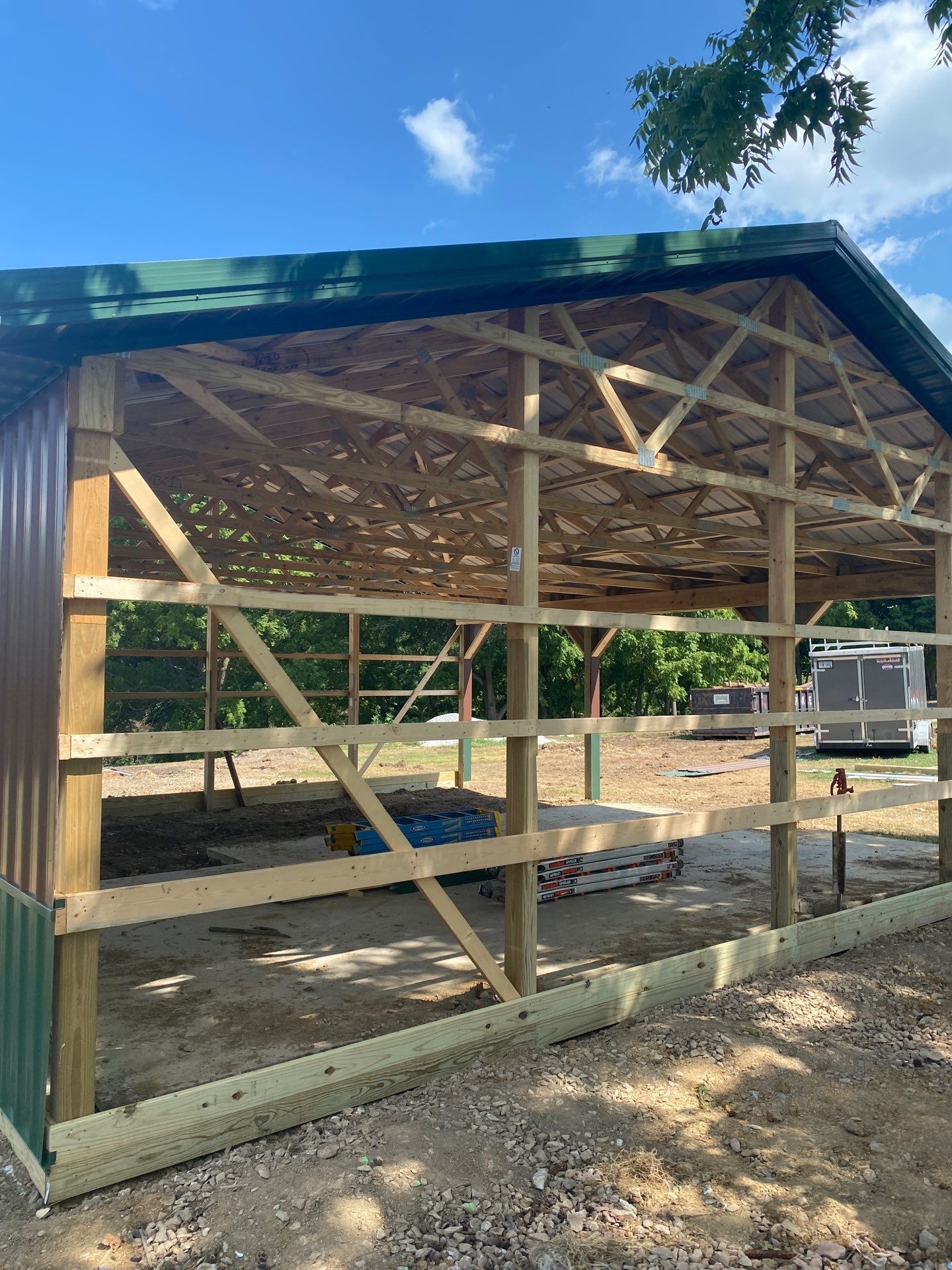 Multi-Bay Custom Pole Barn Construction in Arlington, Indiana by The Barn Builders 