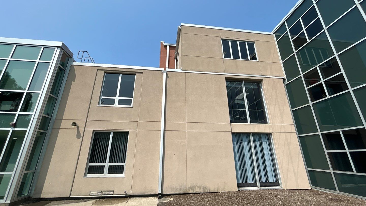 concrete using Algaecide, soft wash soap by Northern Power Washing LLC.
