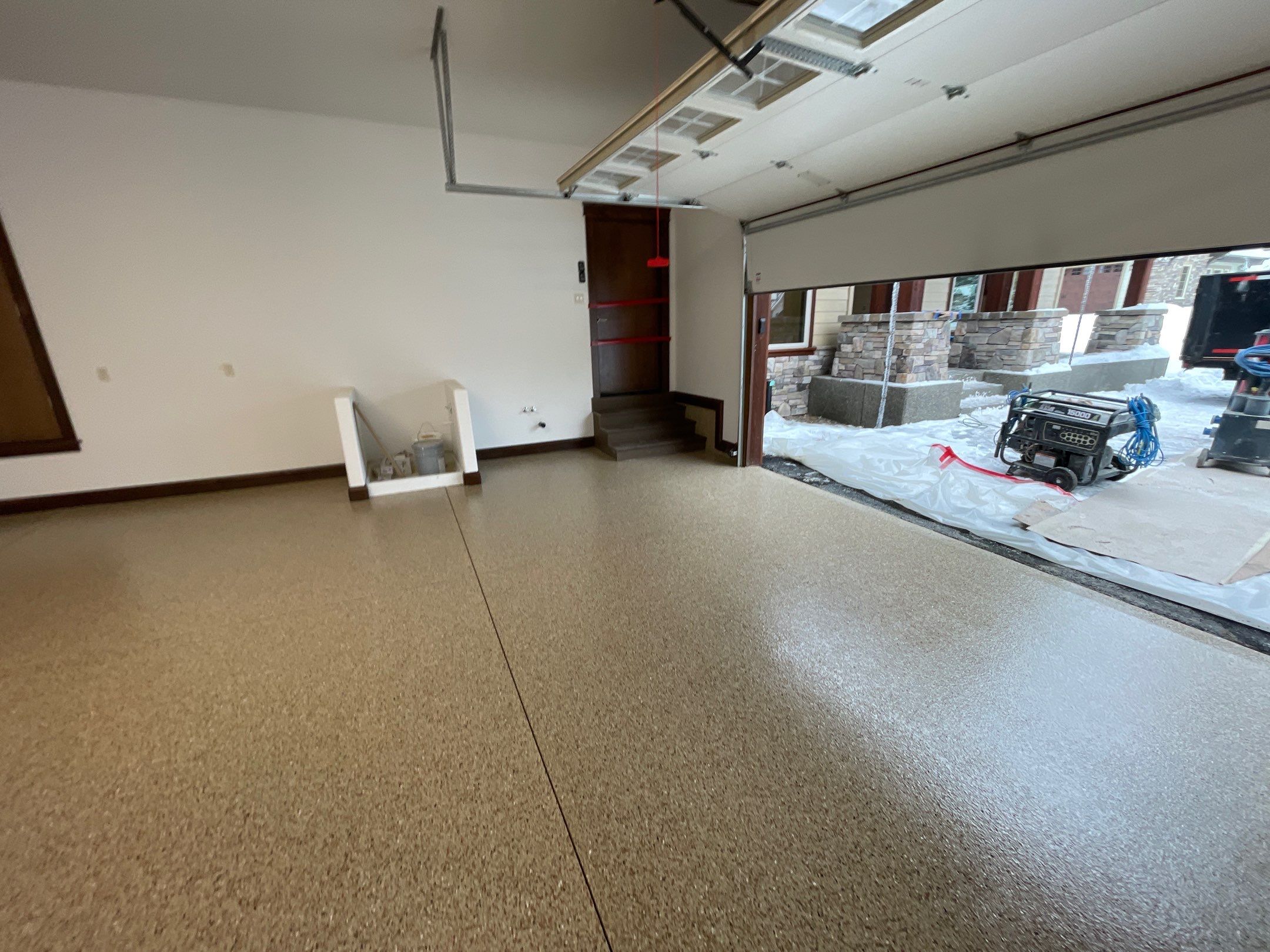 Garage Transformation using Pecan by Croc Coatings, LLC