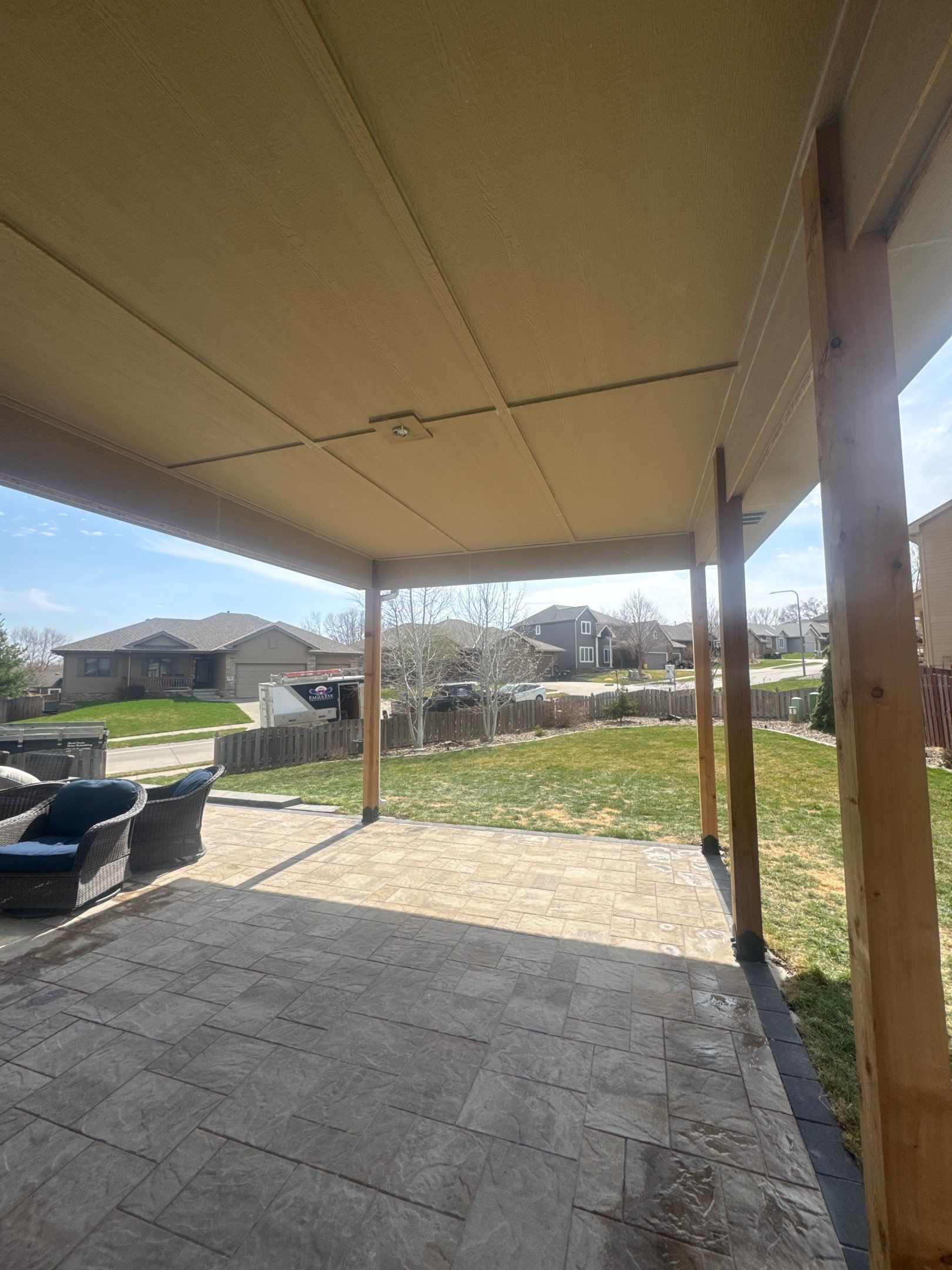 Covered patio by EAGLE EYE ENTERPRISES