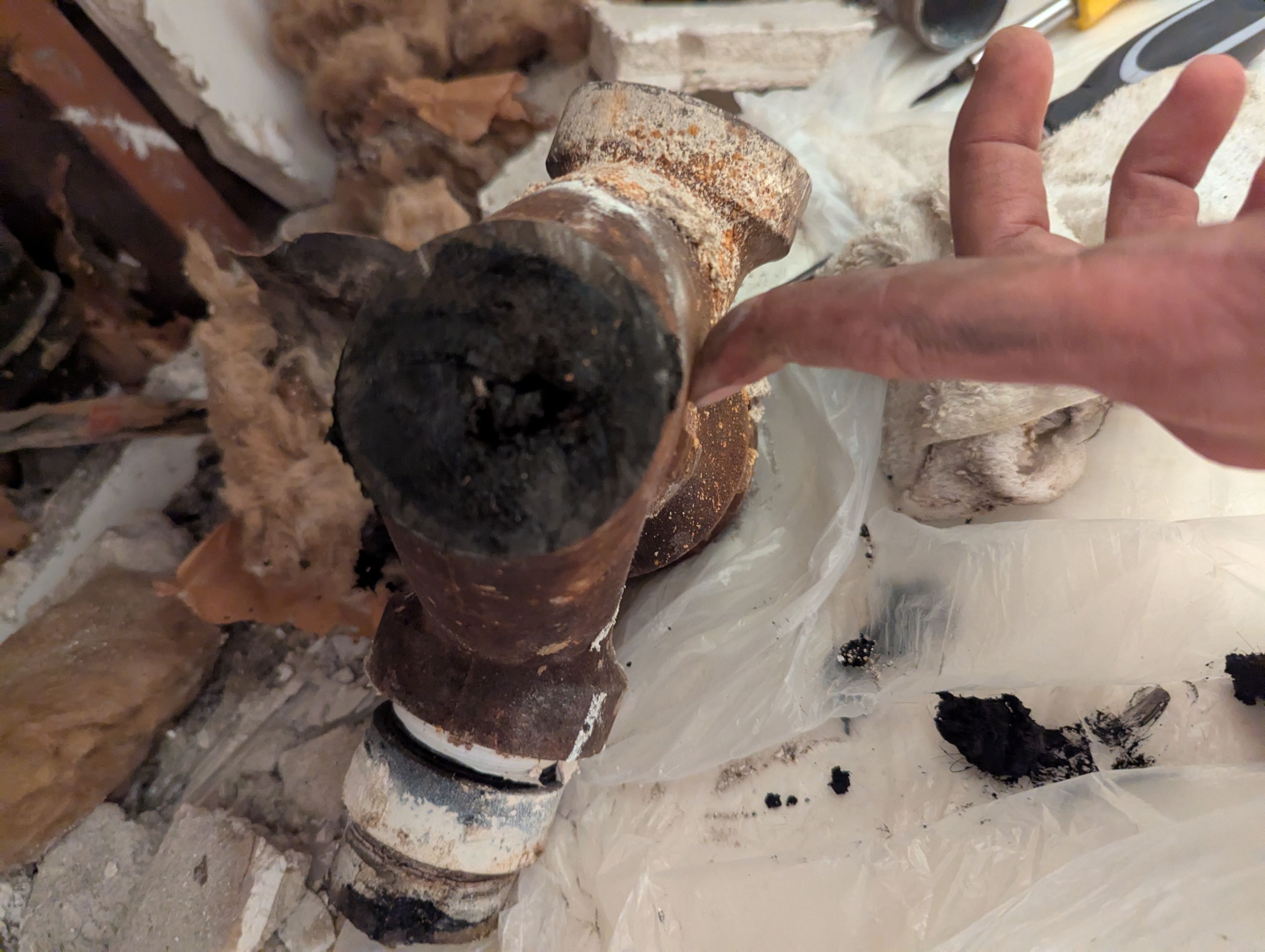 Bathroom sink drain line stoppage and leak by Professional Plumbing Inc 