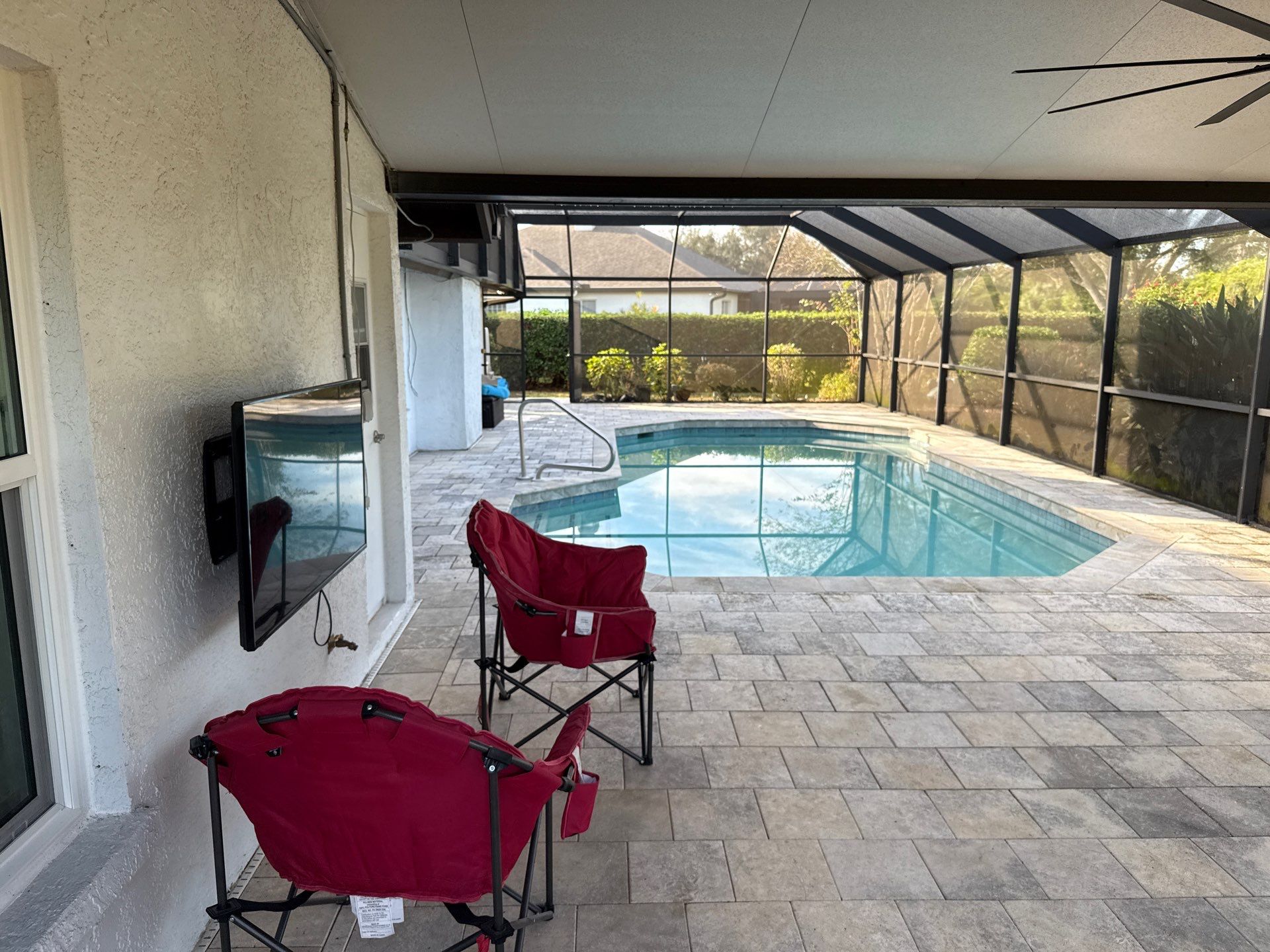 Paver Pool Deck & Screen Enclosure Cleaning | River Wilderness, Parrish FL by Sunshine AquaWash