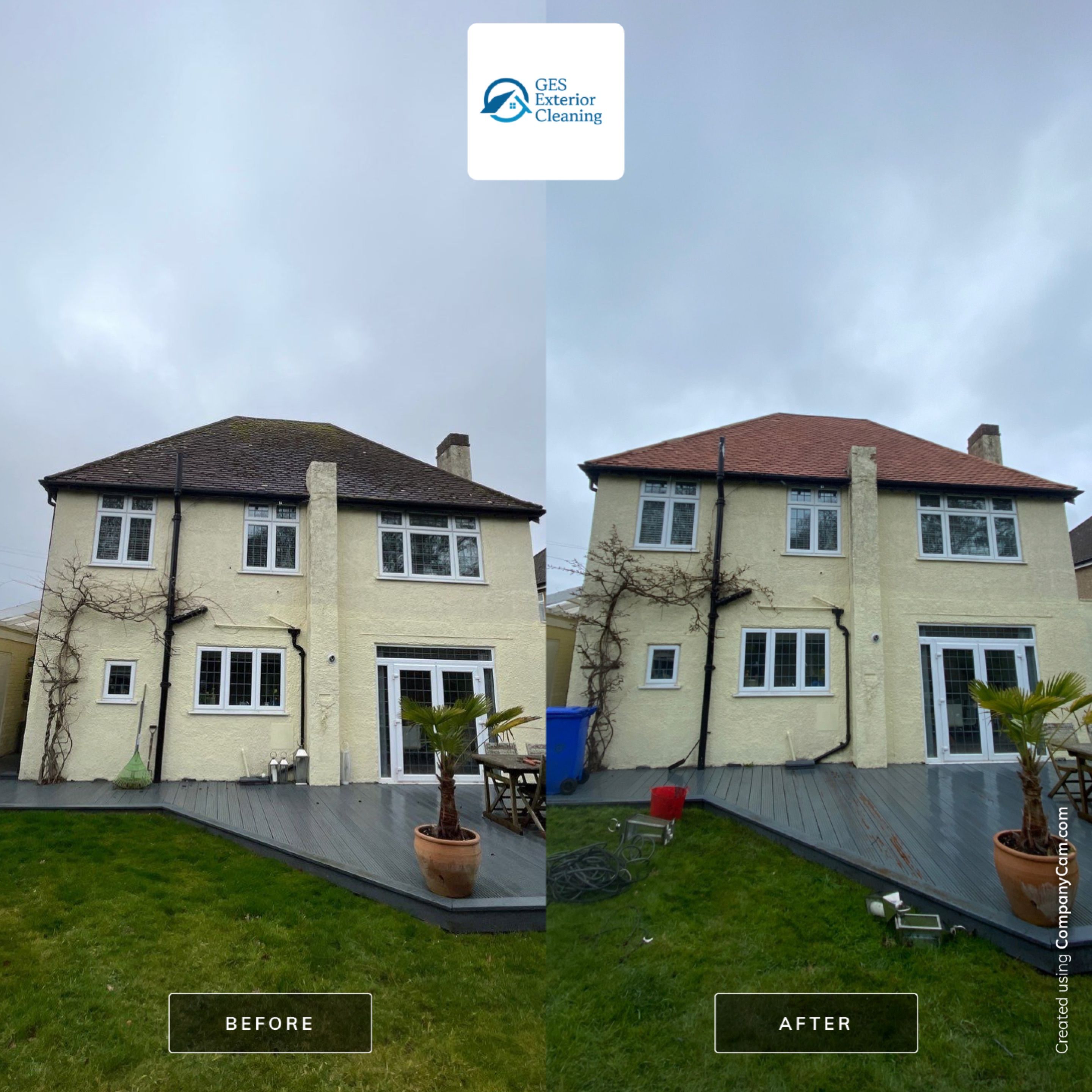 Roof Clean and Biocide Treatment using Honda 15lpm Low Pressure Washing Machine by Ges Exterior Cleaning ltd