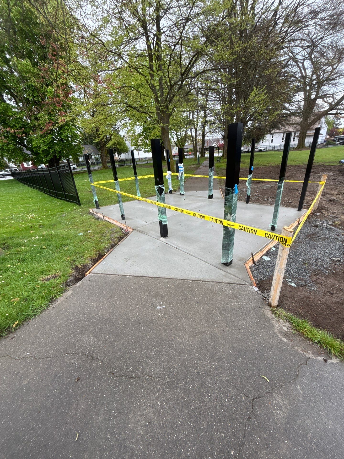 Concrete Patch Repair with Bollards | Clark Dog Park - Everett  by Jireh Asphalt & Concrete Inc 