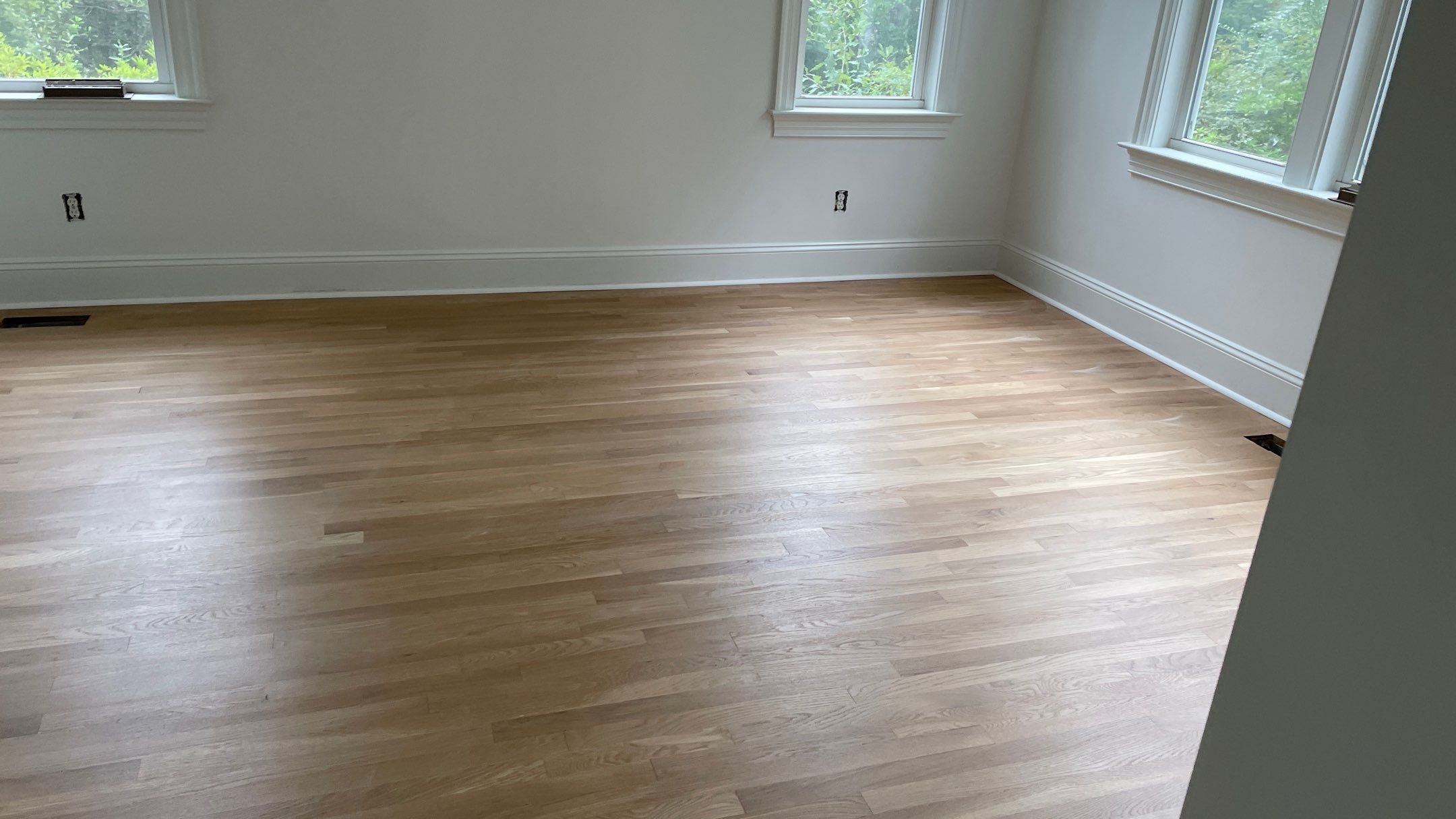 Sand and Finish Red Oak back to Natural with Matte Waterbased Finish by Footprints Floors of Coastal Carolina