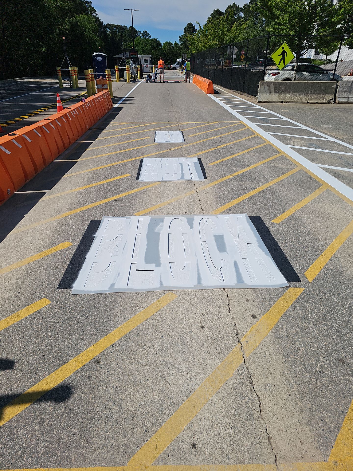Striping Amazon Parking Lot  by Billy Weatherspoon Contractor