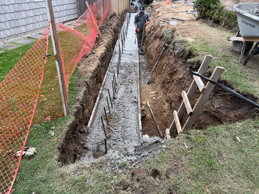 Concrete Retaining Wall Construction in Port Washington by Medina Design & Development Group
