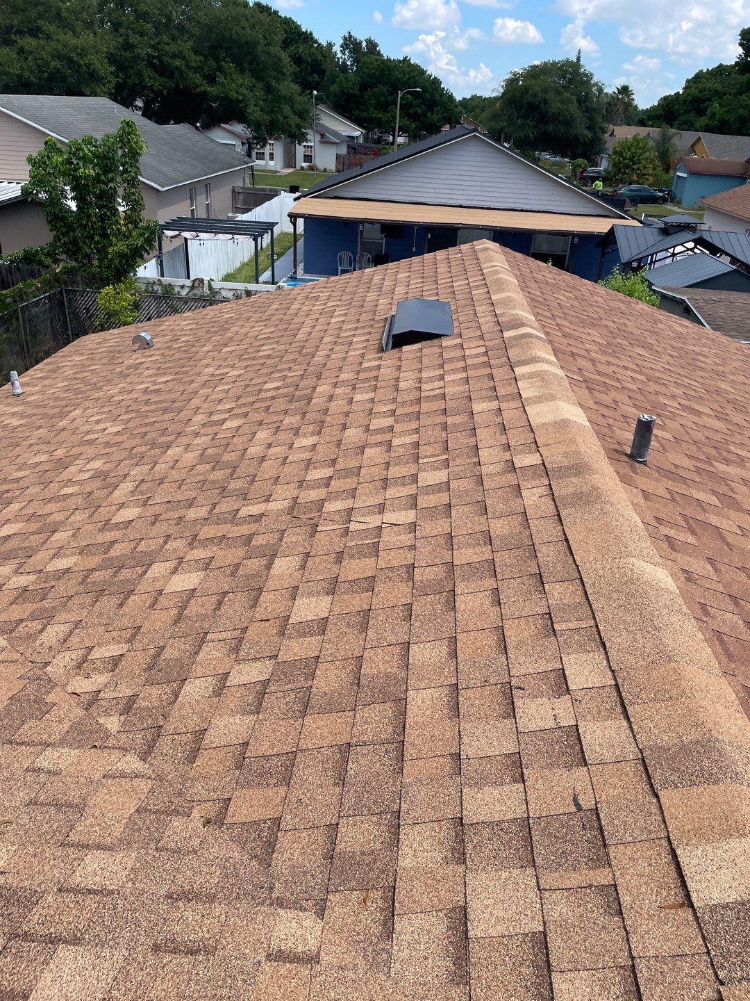 Orlando Residential ReRoof Using Dimensional Shingles and Flat Roof Transitions by Tip Top Roofing Co., Inc.