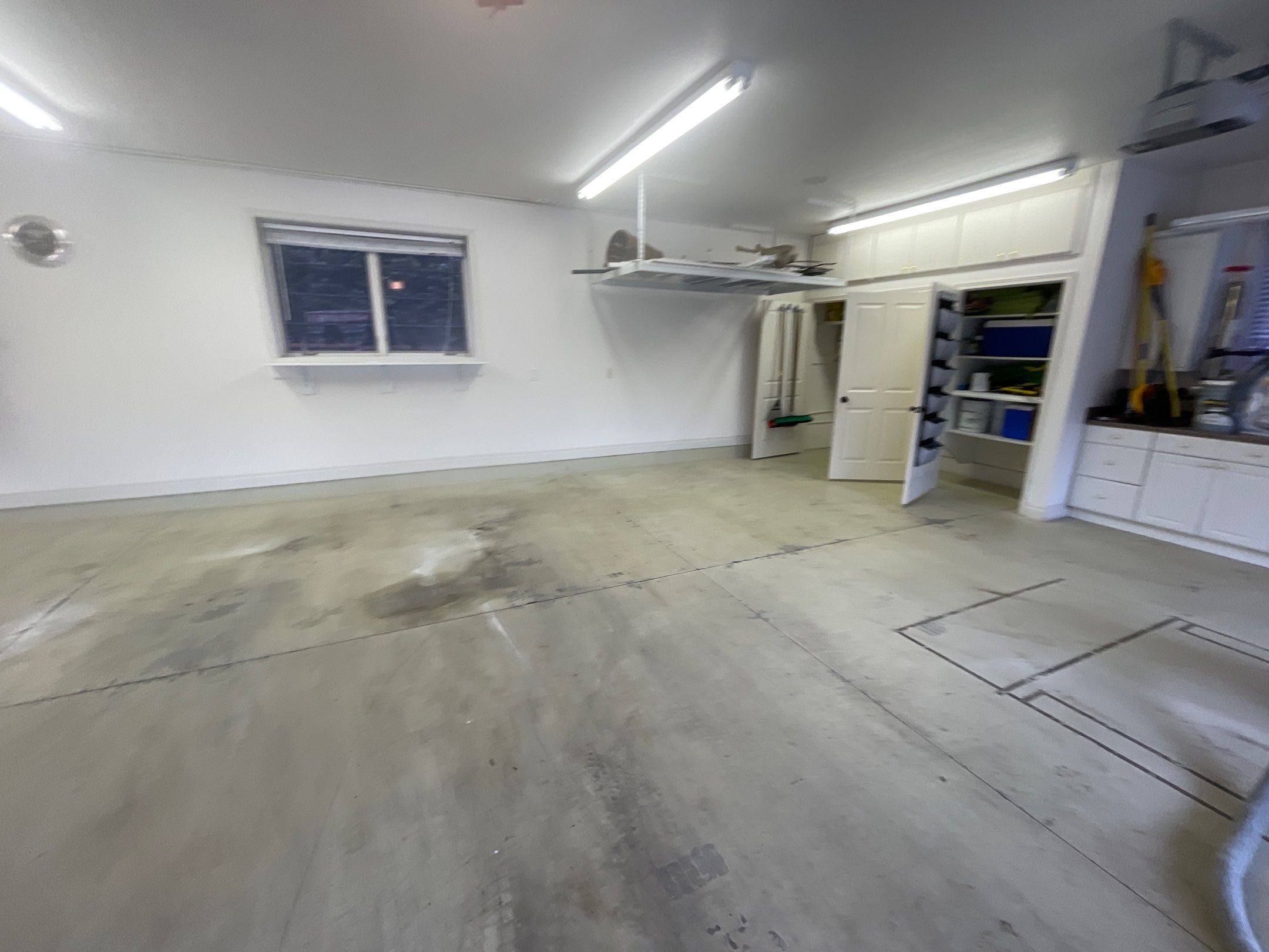 Garage Transformation using Driftwood Colorway by Croc Coatings, LLC