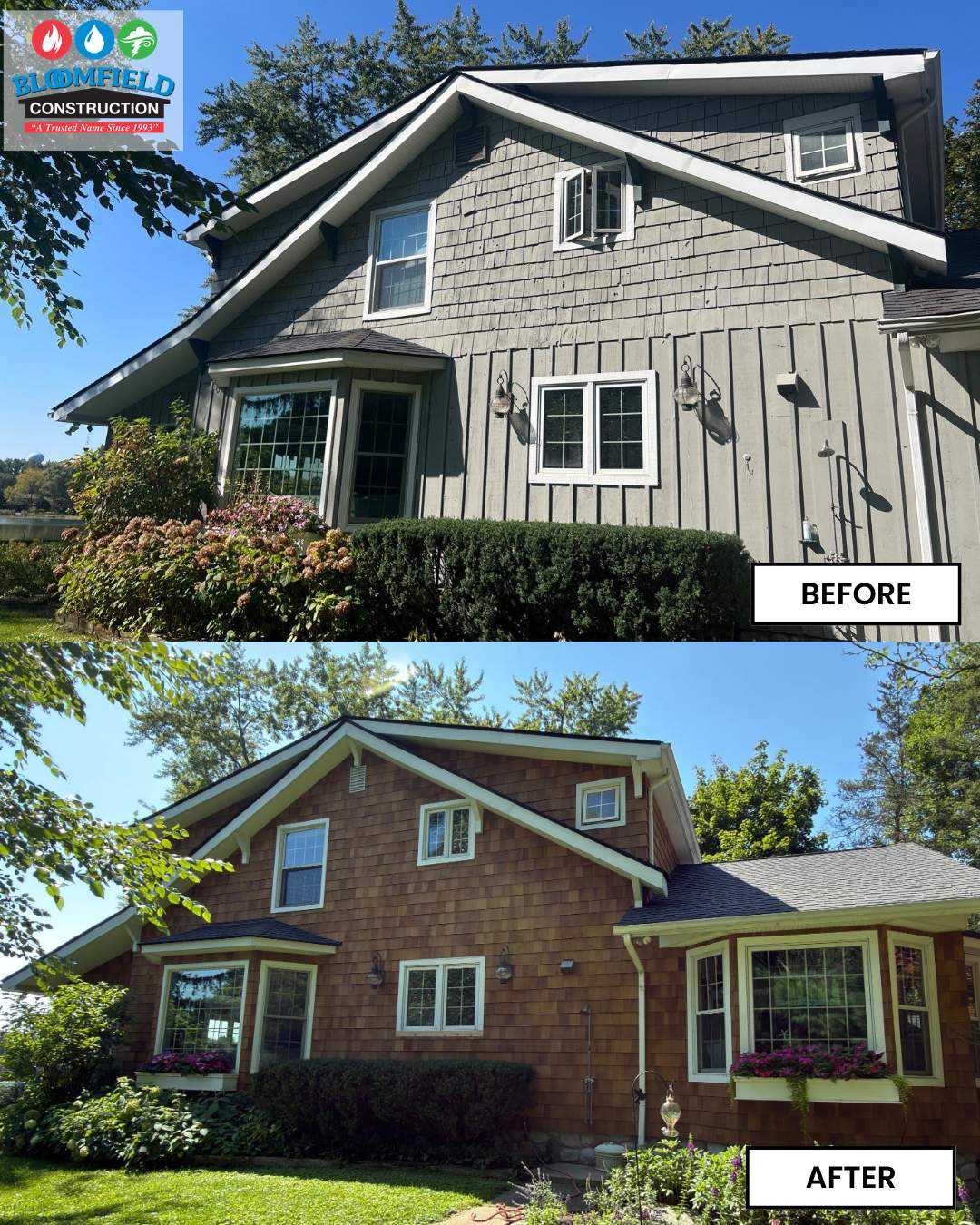 Cedar Siding Replacement  by Bloomfield Construction & Restoration