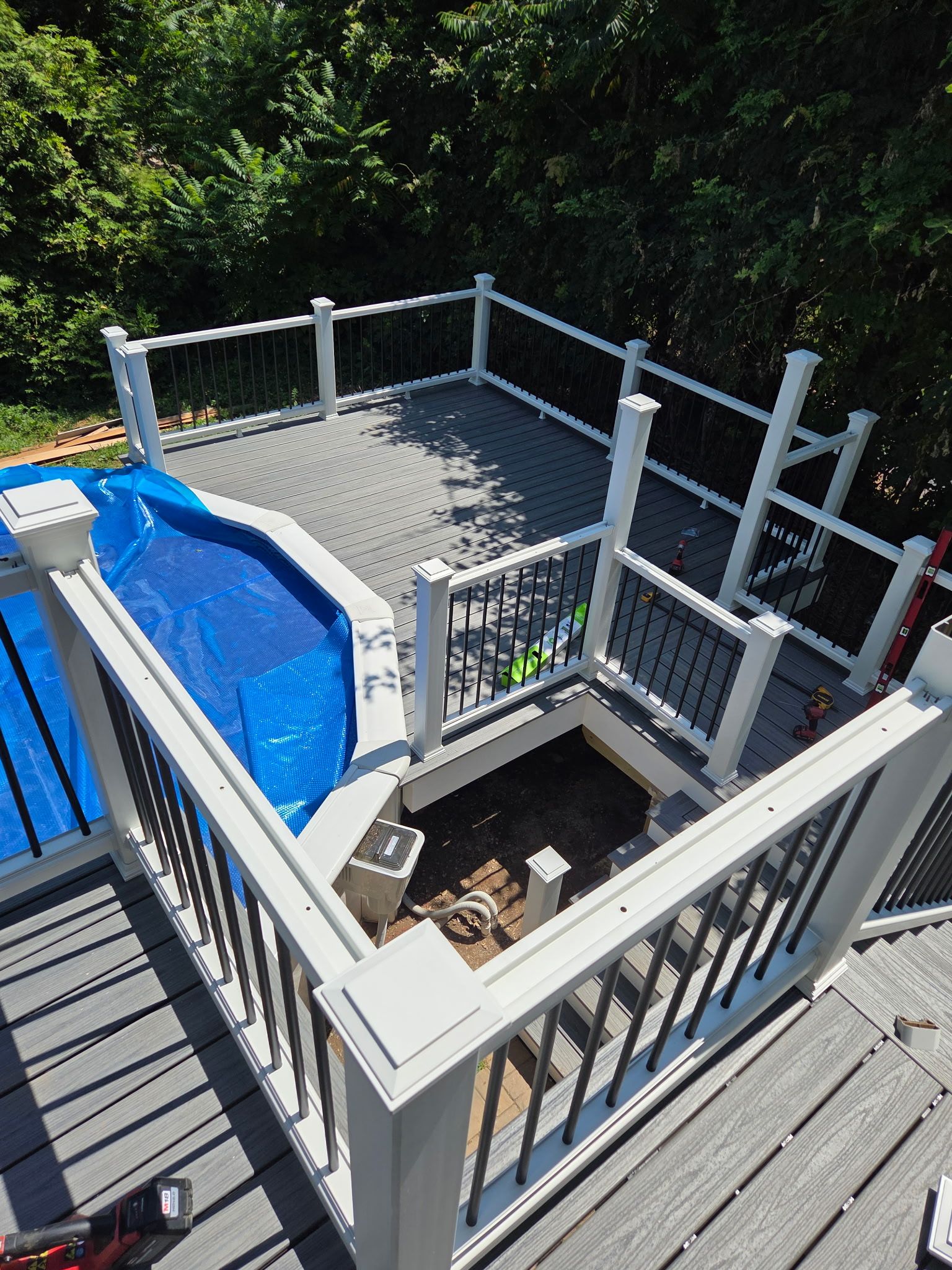 Complete replacement of original deck and addition of new pool deck by DiGiorgi Roofing and Siding Inc