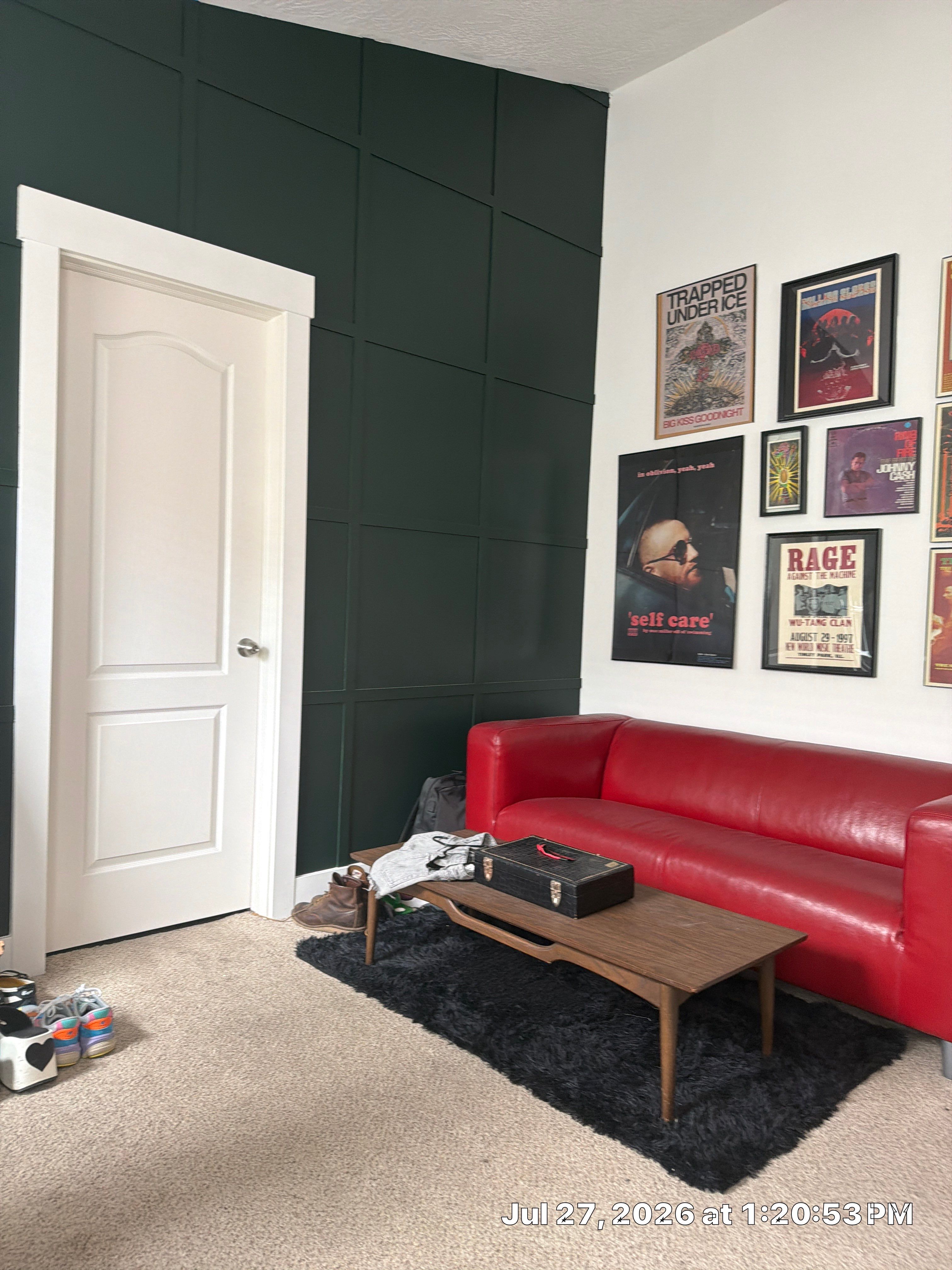 Custom Grid Board and Batten Accent Wall in South Salt Lake by CompanyCam Sales Demo