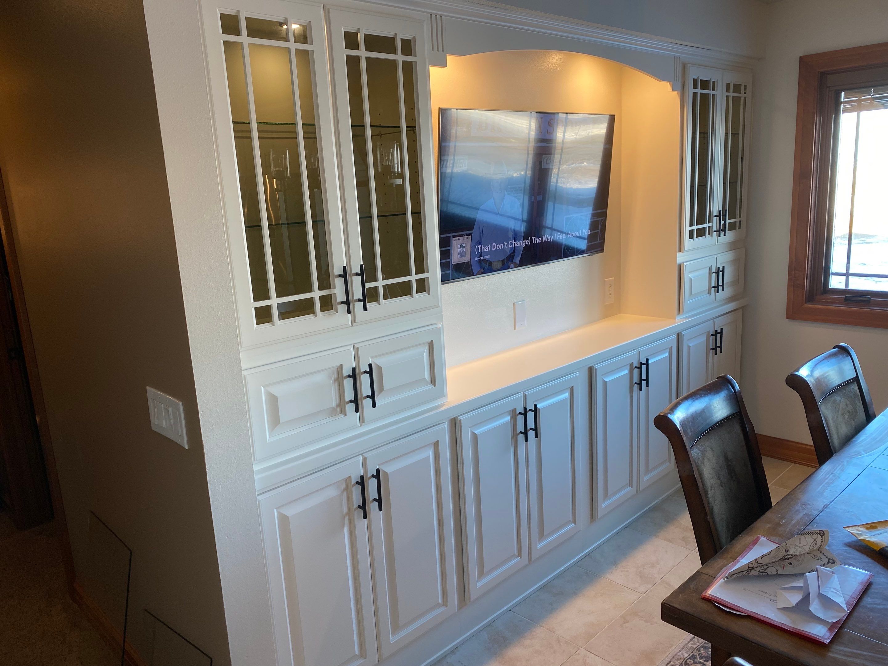 Built-ins and cabinets makeover using Sherwin Williams Paint by Cutting edge painting