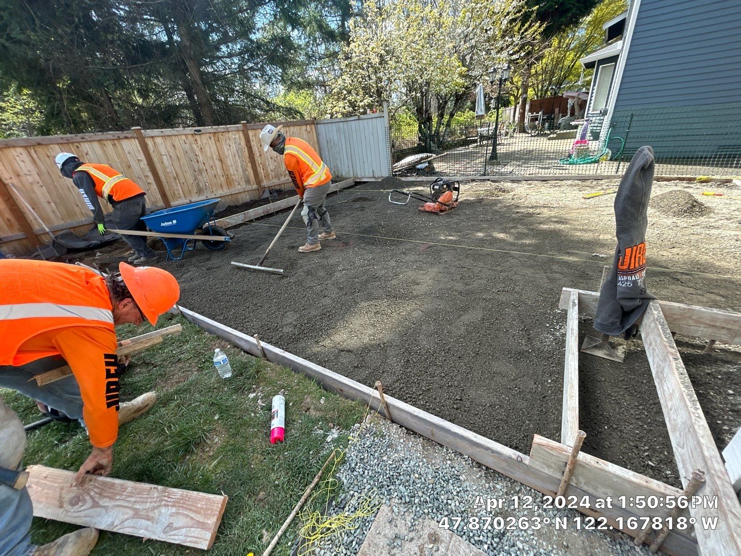 Benedict | Stamped Concrete Back Patio by Jireh Asphalt & Concrete Inc 