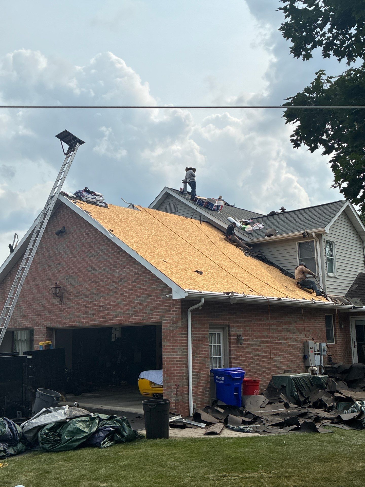 Full Roofing Replacement and Gray Shake Hardie Siding Installation in Butler by Cousins Roofing Siding & Decks