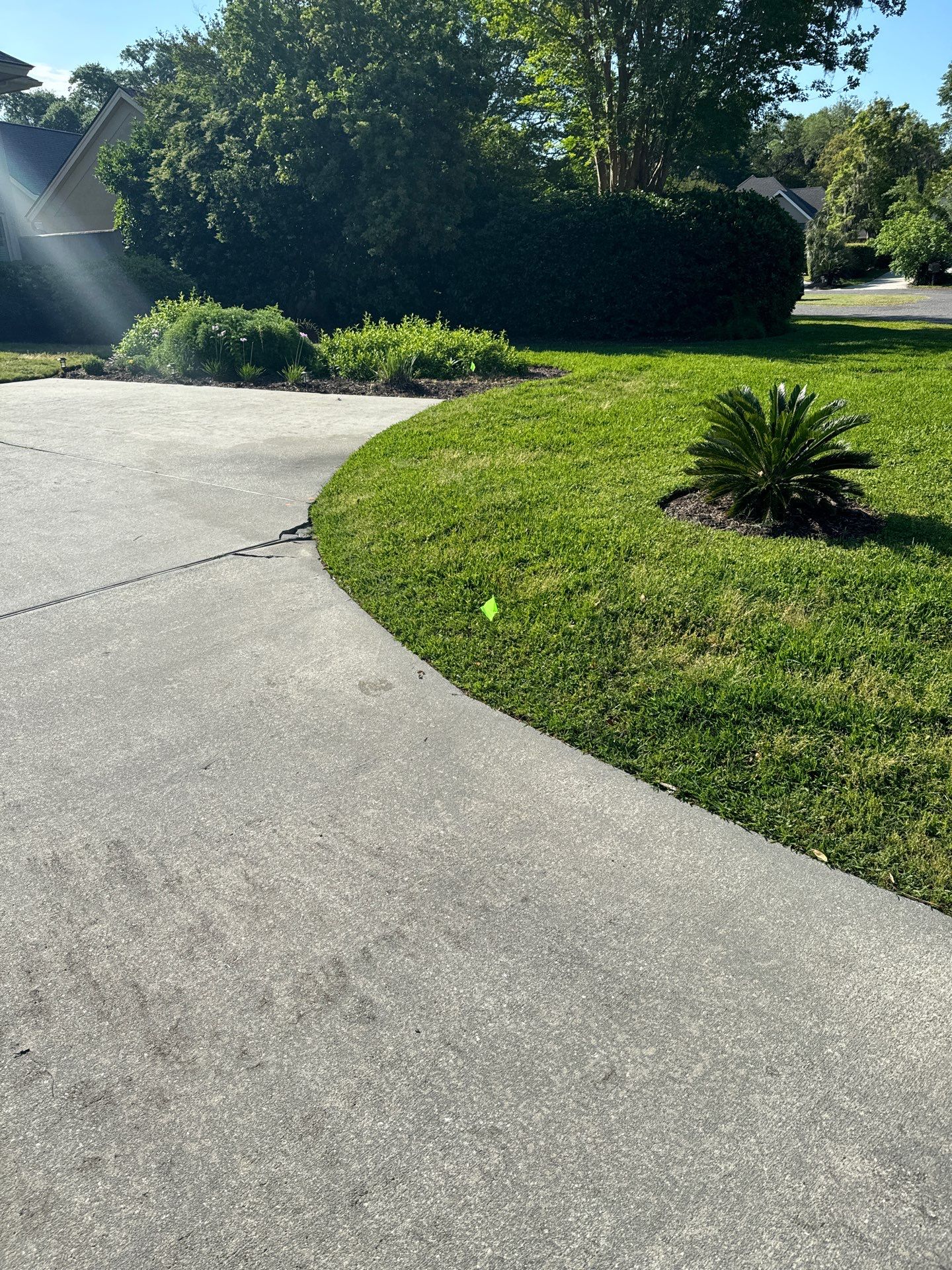 Concrete Driveway Repair with Decorative Paver Accents in Hilton Head Island by Lowcountry Scapes, LLC