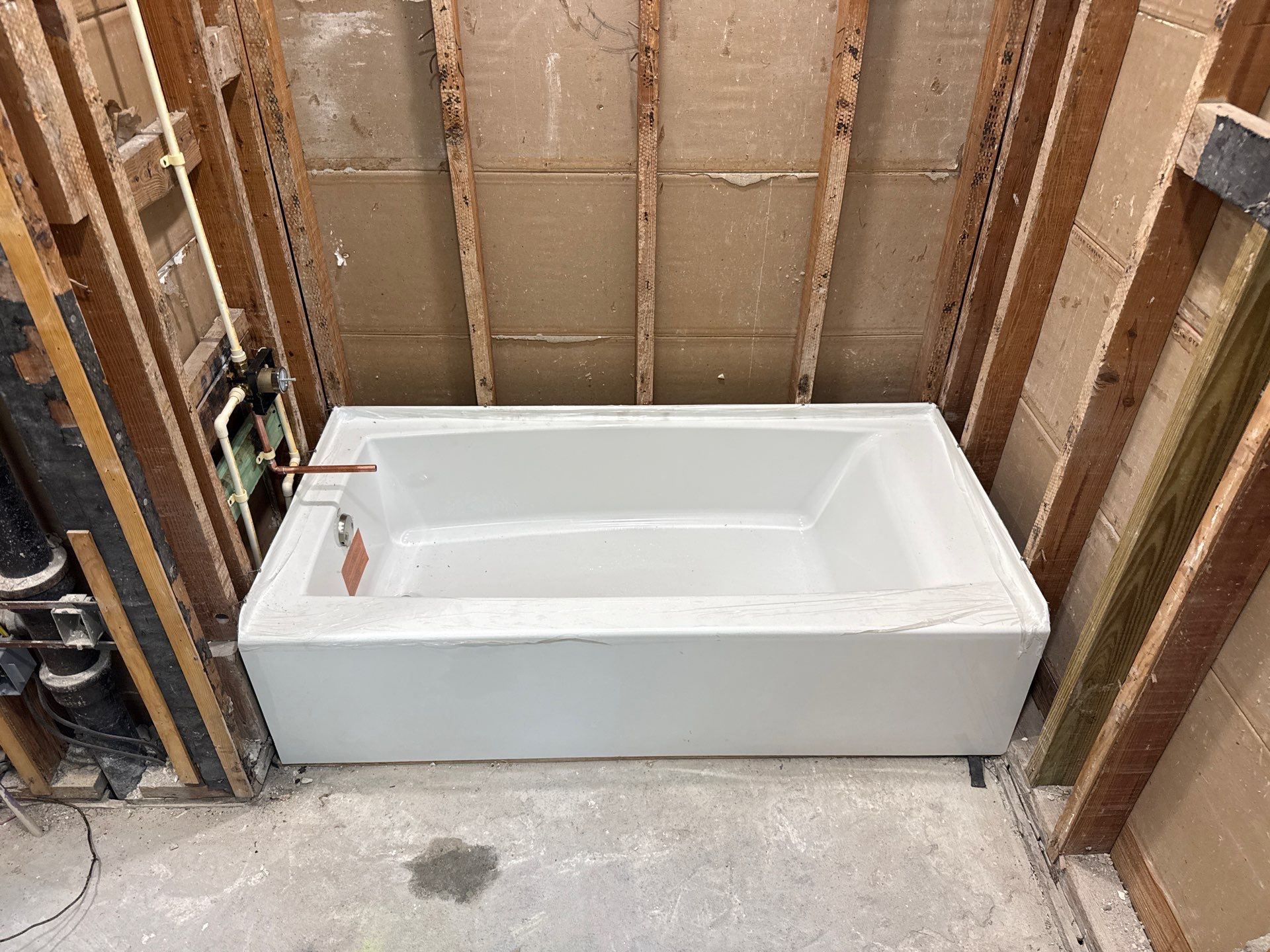 Residential Bathroom Plumbing Rough-In and Tub Installation in Tampa by All Hours Plumber