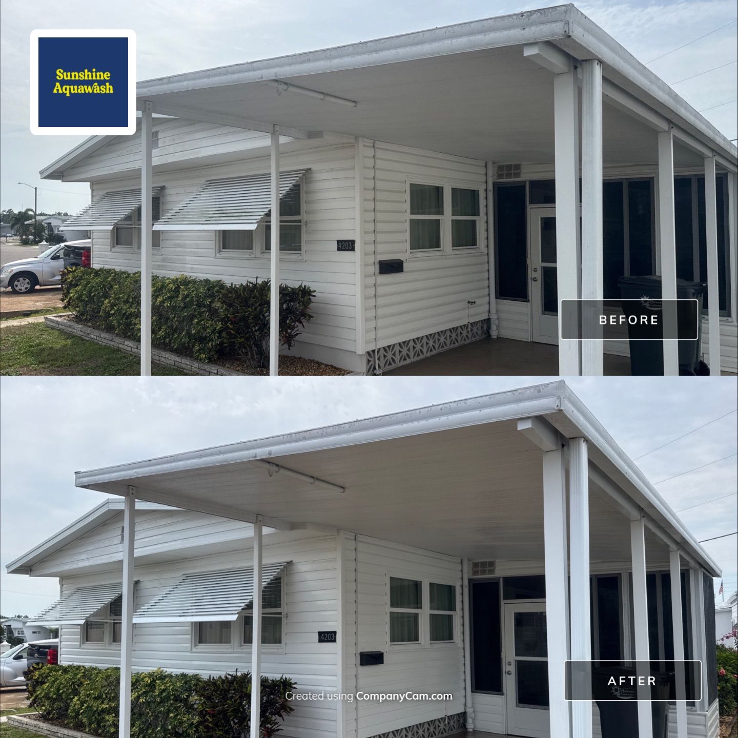 Mobile Home Soft Wash in Desoto/Tidevue Estates – Ellenton, FL by Sunshine AquaWash