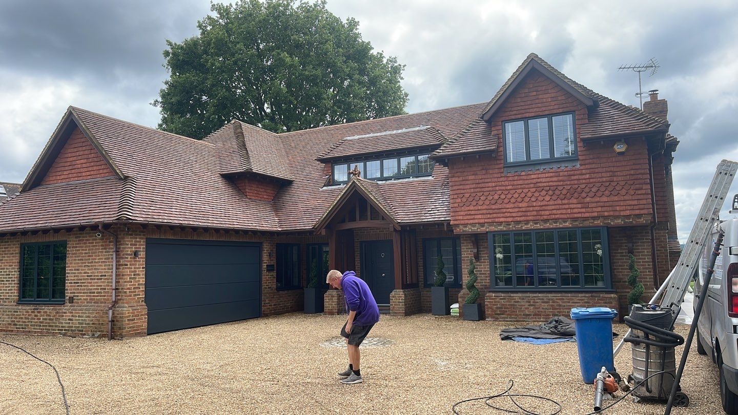 Roof Clean  - Moss Removal - Gutter Clean using Honda 15lpm Low Pressure Washing Machine by Ges Exterior Cleaning ltd