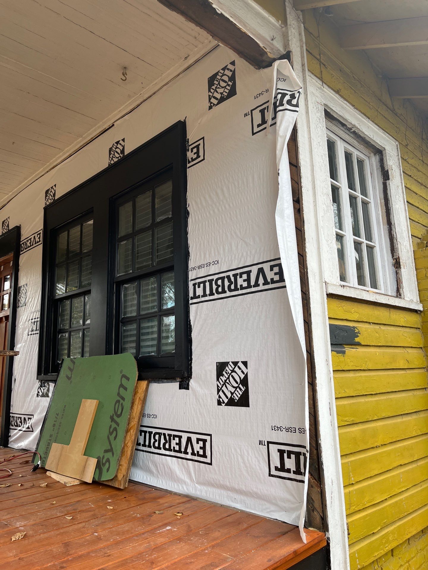 Cedar Tongue & Groove Porch Ceiling Installation Plus James Hardie Siding Replacement by Nelson Exteriors 