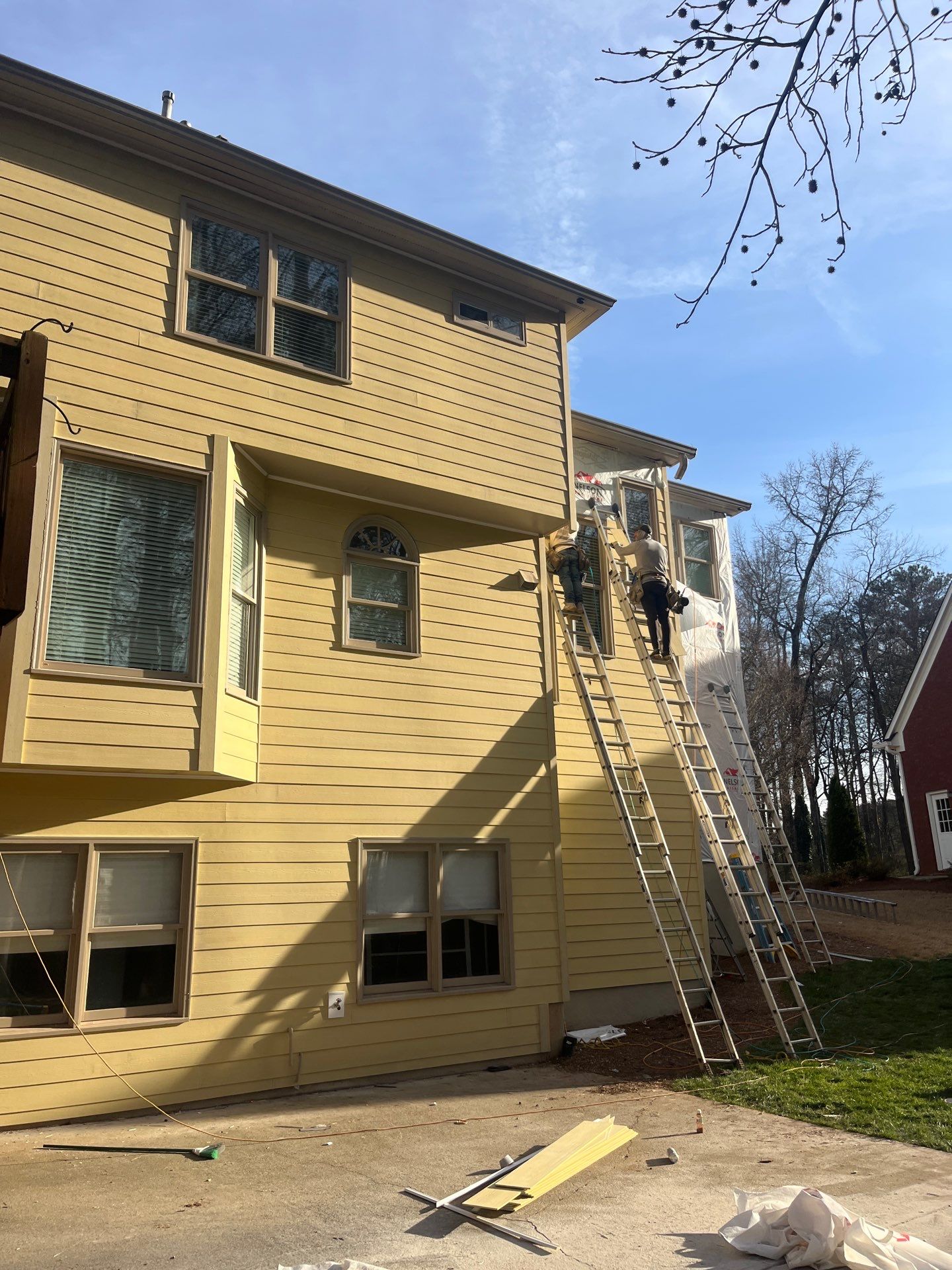 James Hardie Siding Replacement, Rotten Wood Replacement, Exterior Painting, and Front Porch Column Replacement by Nelson Exteriors 