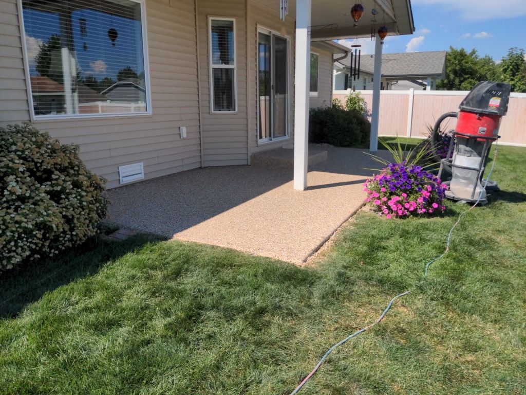 Patio Transformation using Sandstone by Croc Coatings, LLC