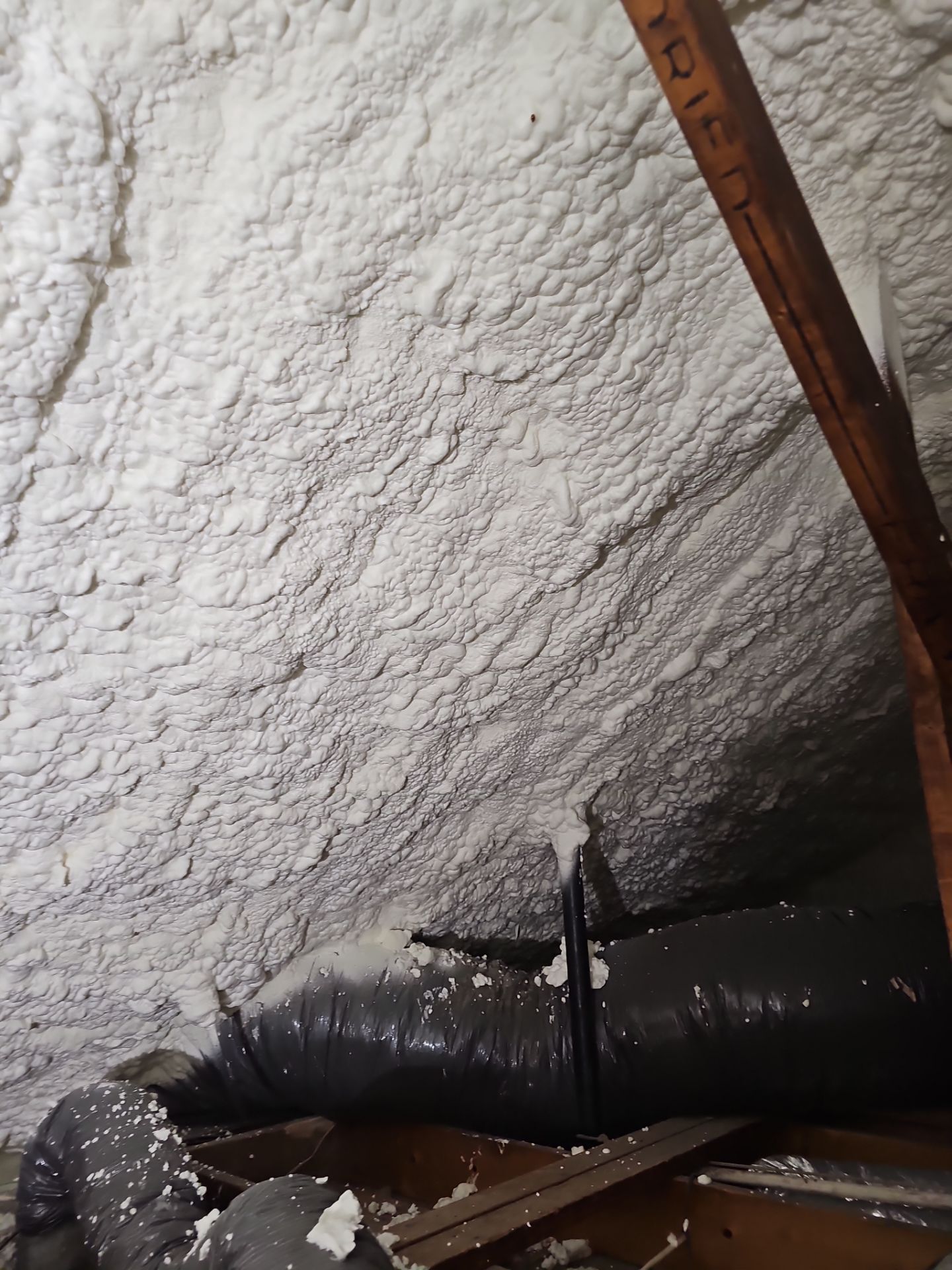 Attic Insulation using open cell spray foam by NYS Foam & Energy