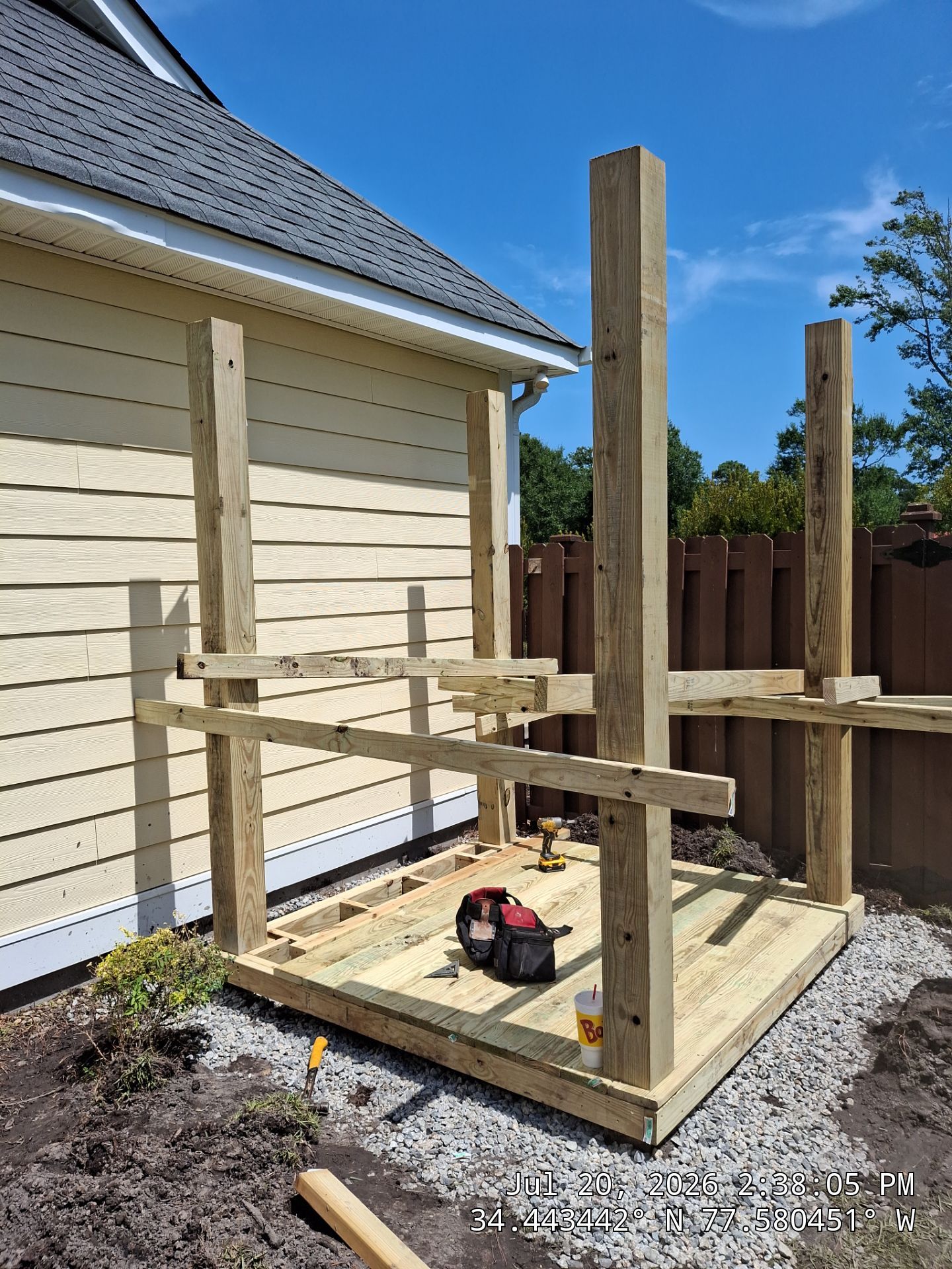 Kitchen Updates, Butler Pantry Removal, and Outdoor Shower Installation in Hampstead by RGR Construction and Roofing, LLC