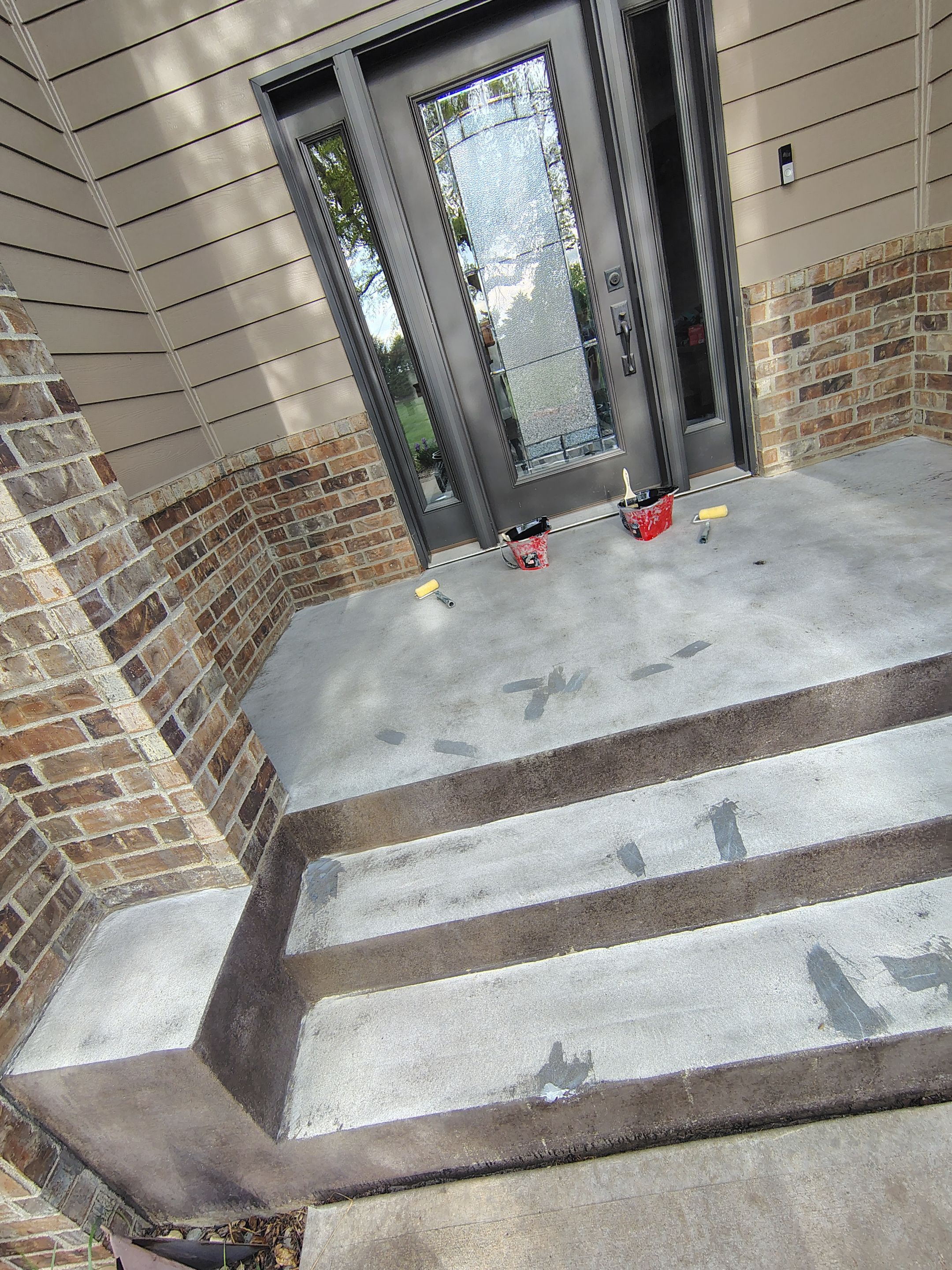 Front Porch Concrete Coating and Restoration in Harrisburg by Select Painting, Coatings & Garage Cabinets
