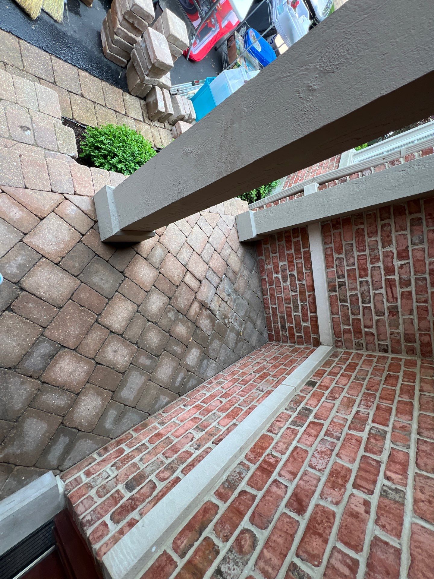 Brick paver cleaning sanding and sealing by Northern Power Washing LLC.