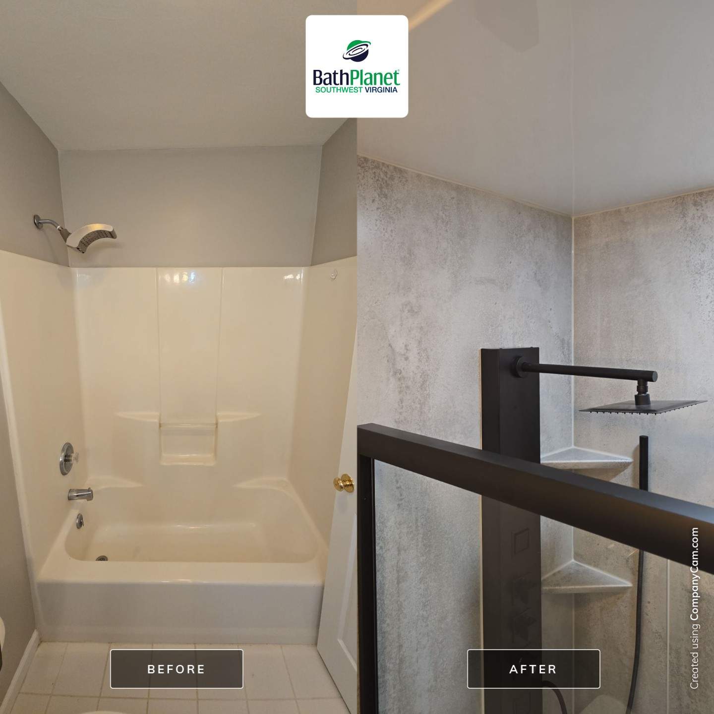 Modern Tub to Shower Conversion by BathPlanet SW Virginia