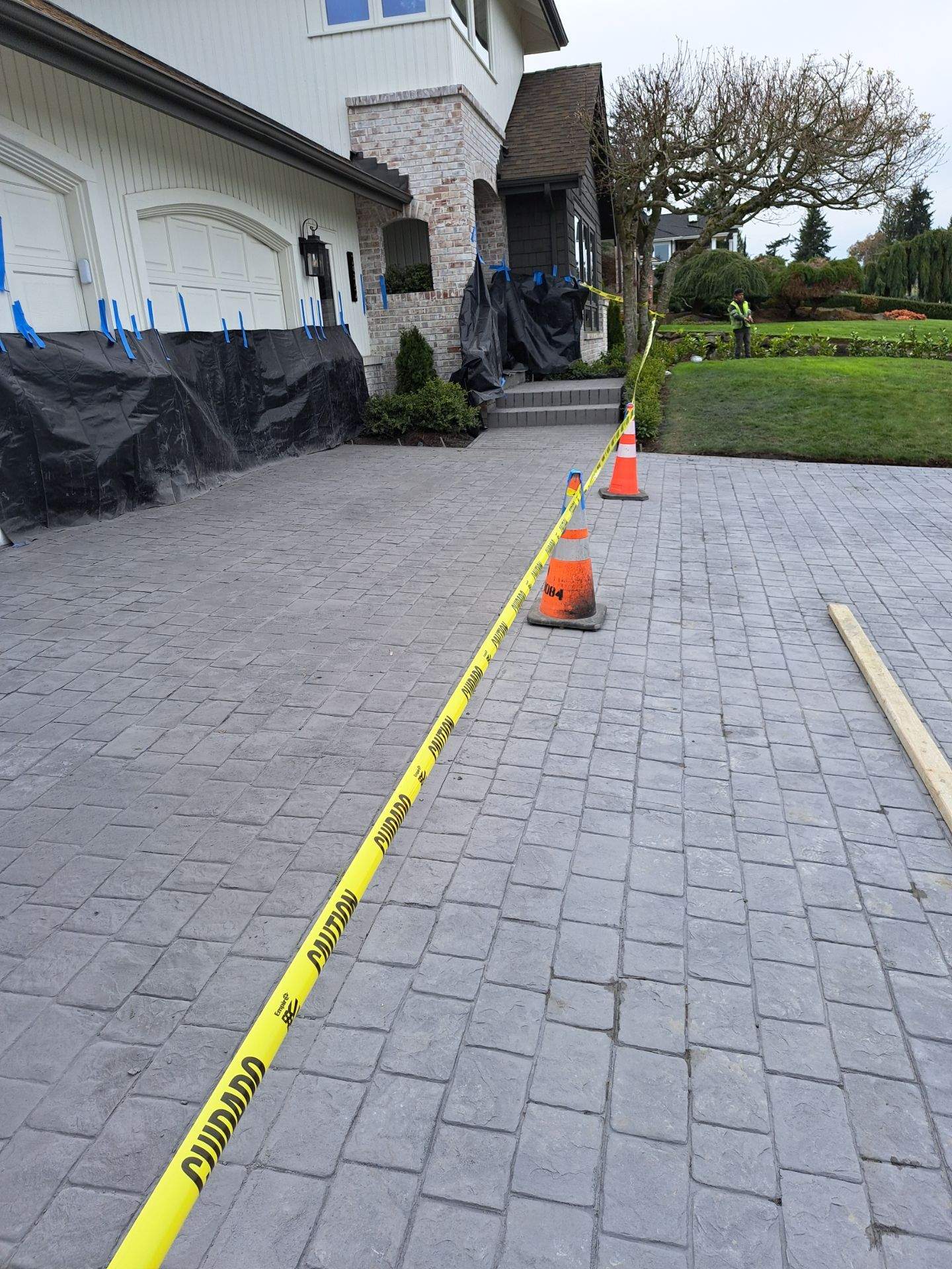 John | Stamped Concrete Driveway Makeover by Jireh Asphalt & Concrete Inc 