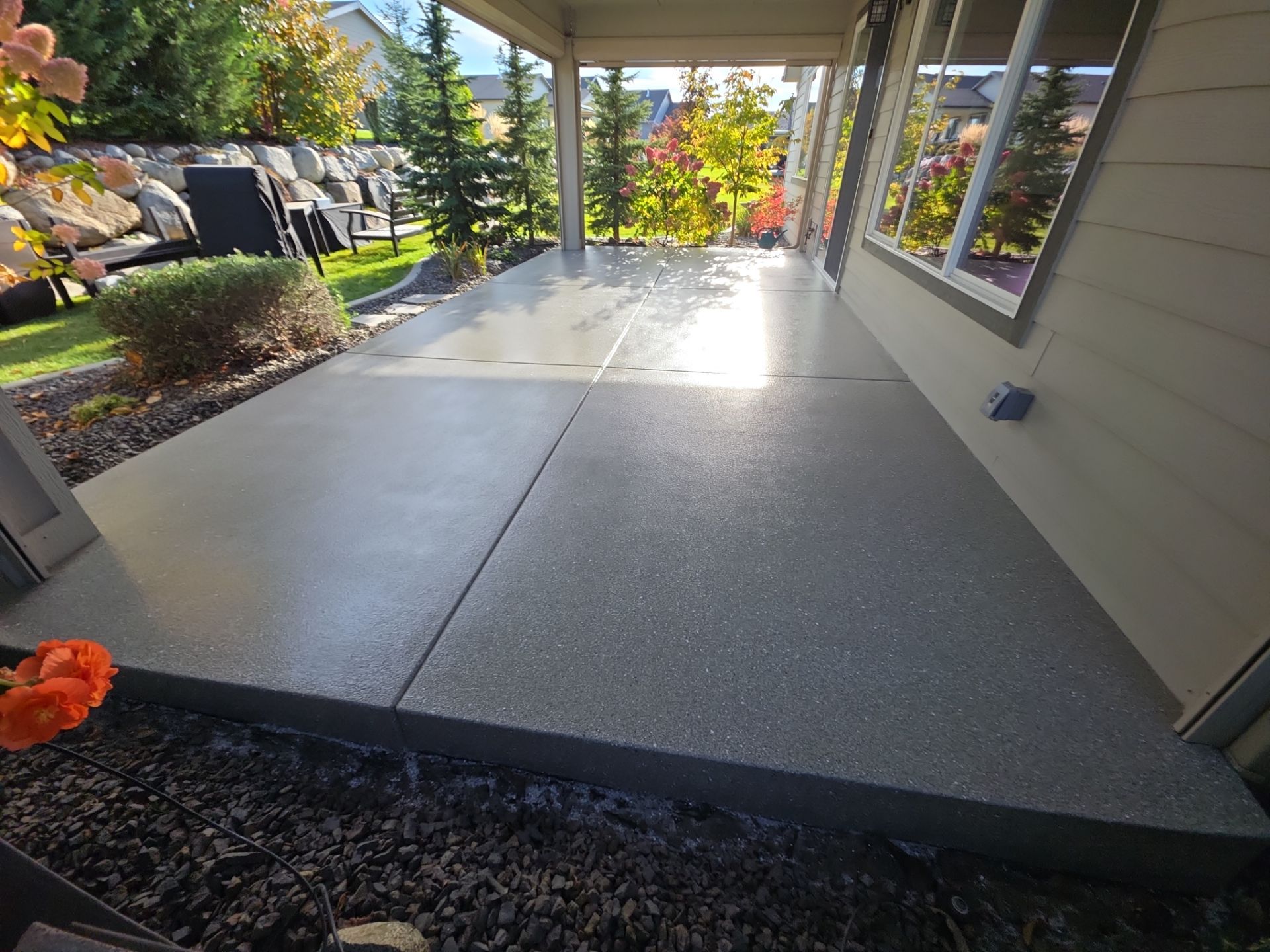 Front Porch and Back Patio Concrete Transformation in Liberty Lake by Croc Coatings, LLC
