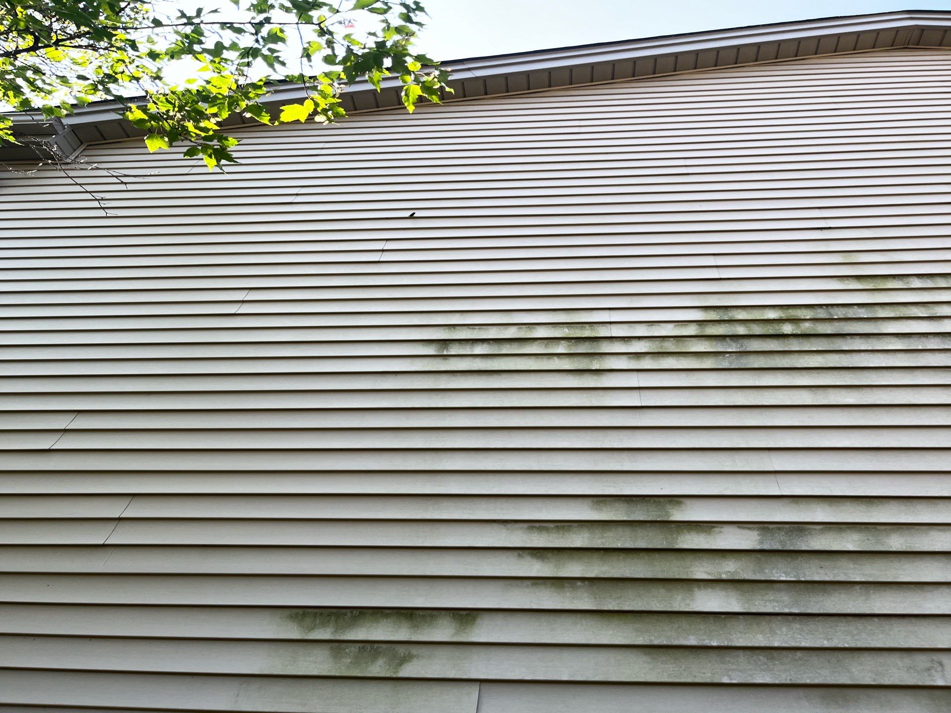 Housewashing  using Algaecide, soft wash soap by Northern Power Washing LLC.
