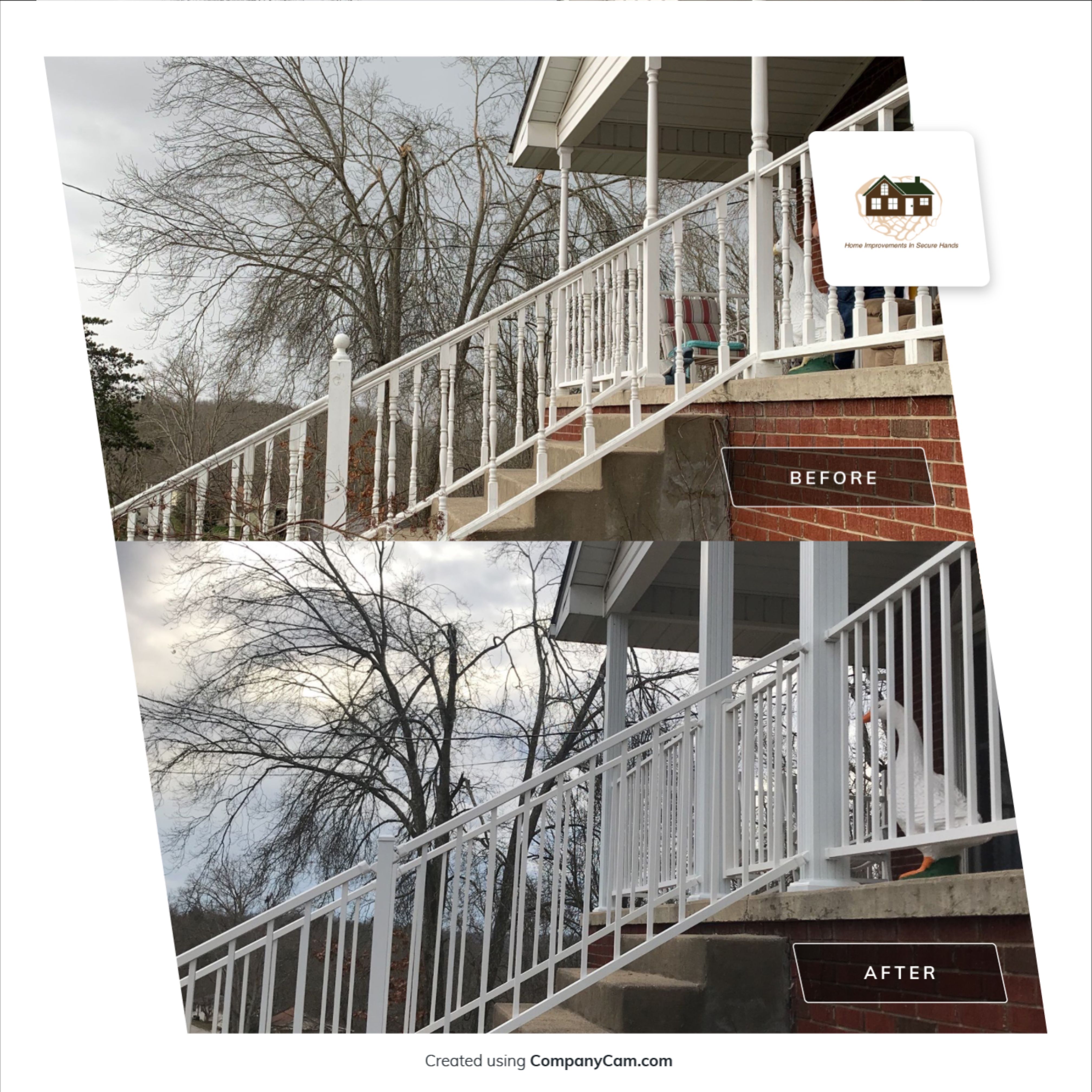 Porch Update using Westbury Aluminum Railing by Secure Construction Company Inc