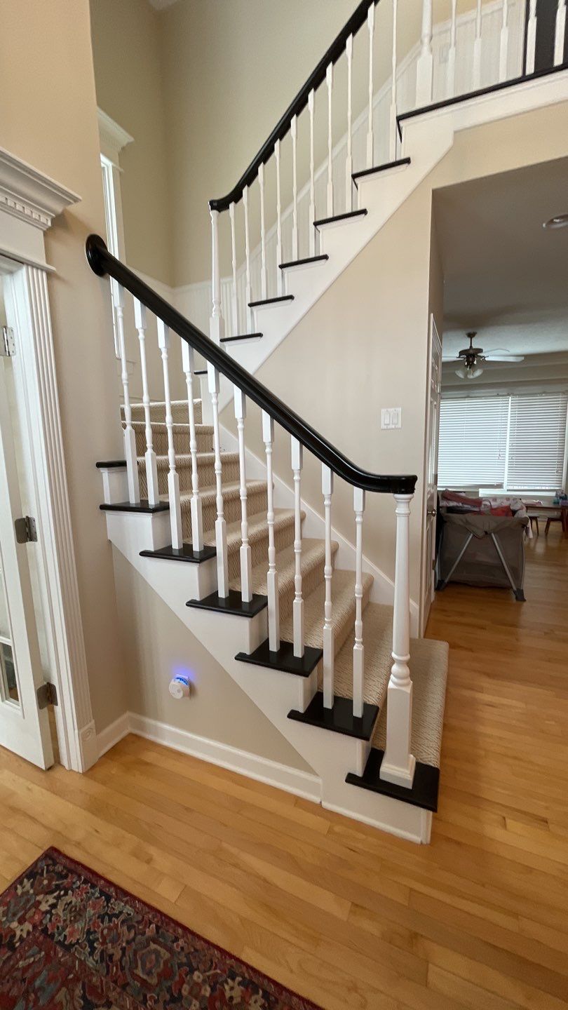 Bannister makeover using Sherwin Williams Paint by Cutting edge painting 