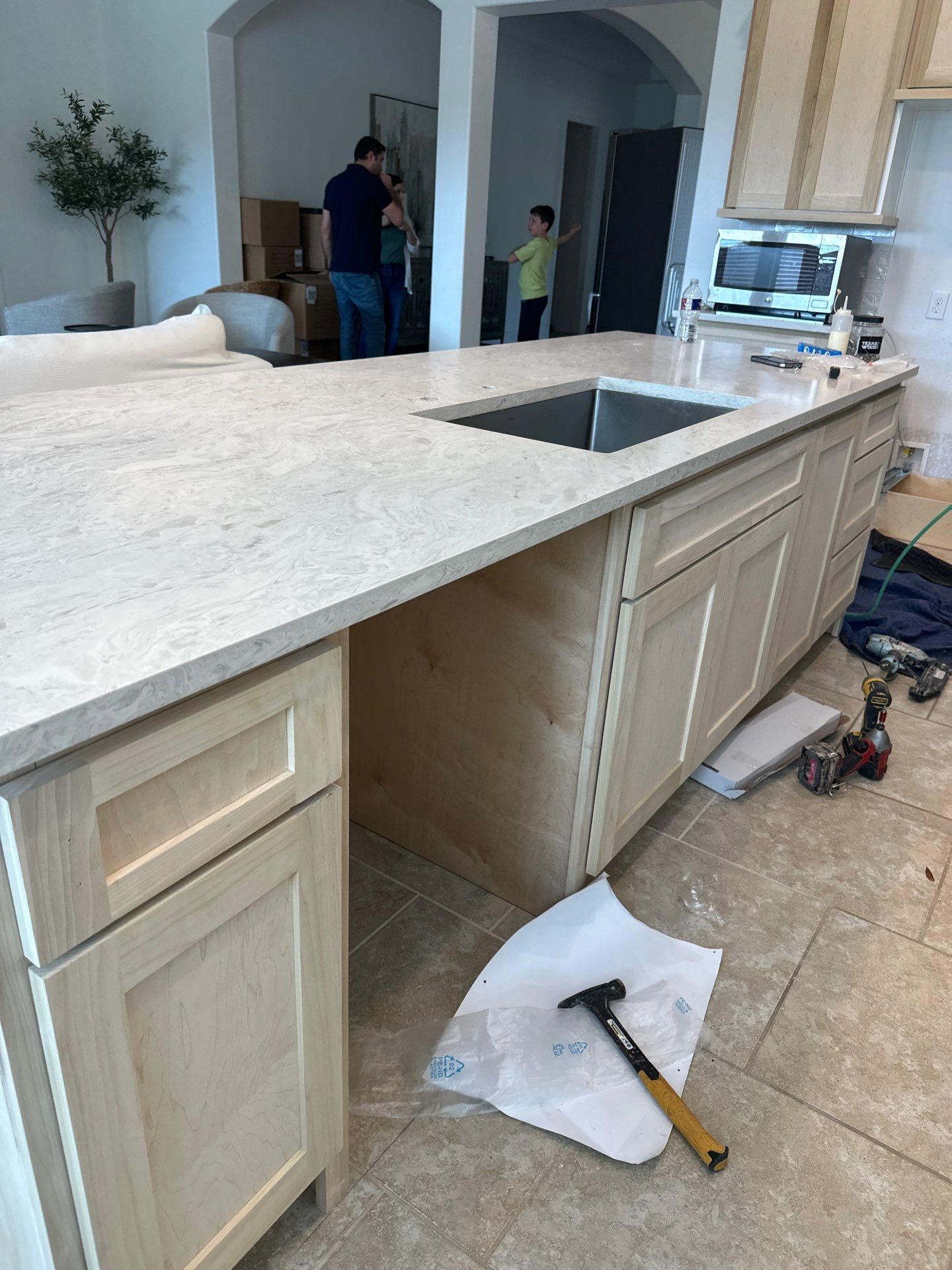 Kitchen Remodel using Water mitigation equipment by L&T General Contractors and Restoration INC