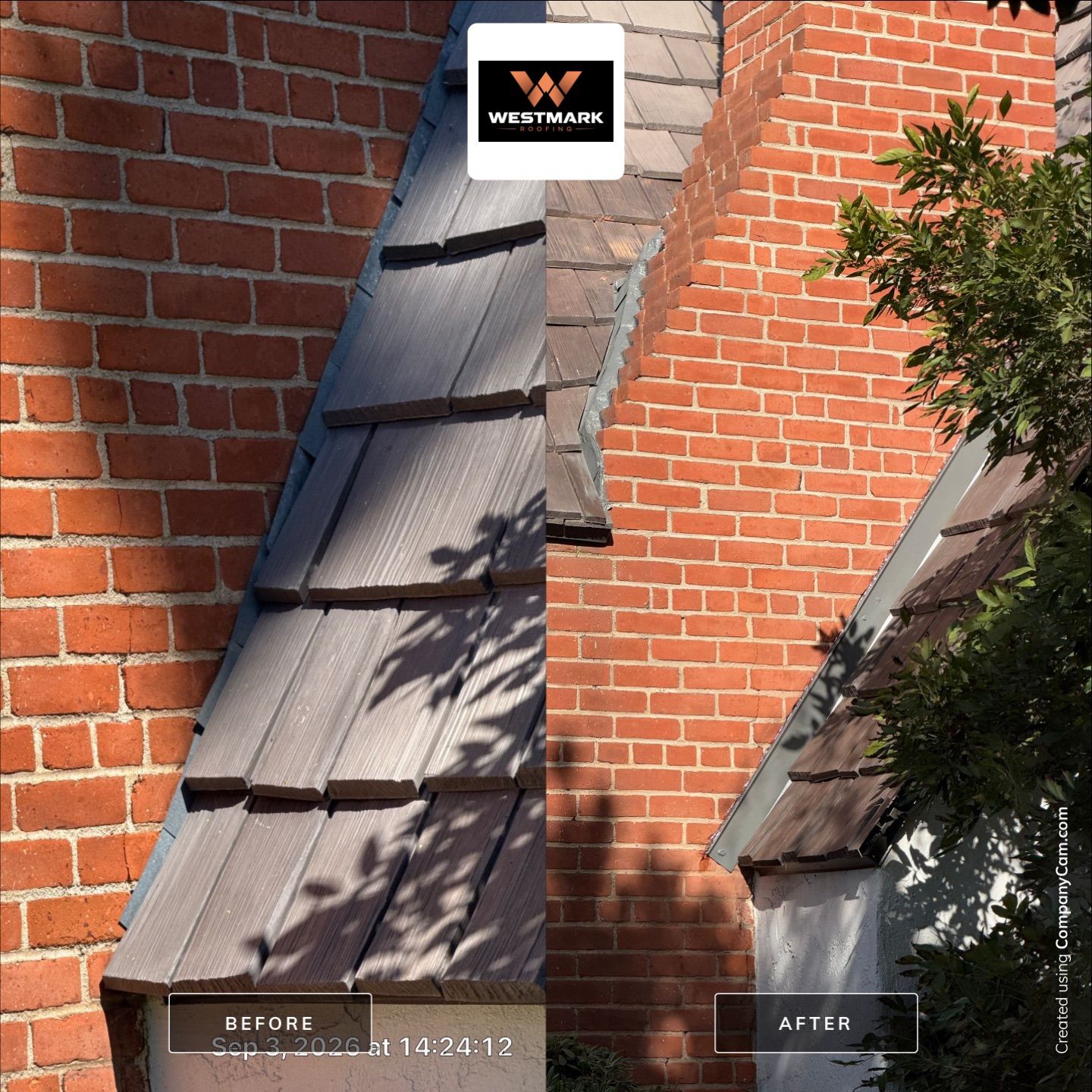 Composite Shake Roofing and Custom Chimney Cricket Installation in San Diego by Westmark Roofing