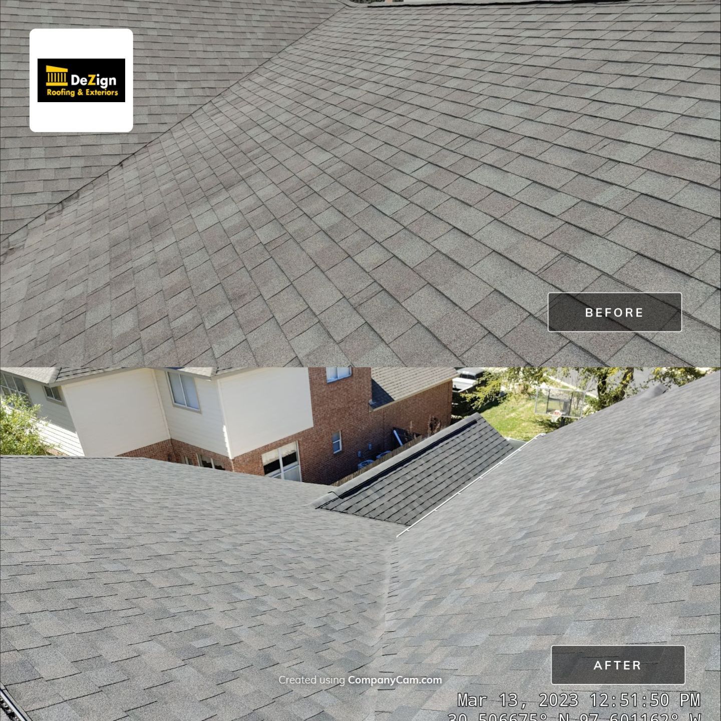 Residential Roofing Installation using IKO Dynasty Class 3 Glacier by DeZign Roofing & Exteriors