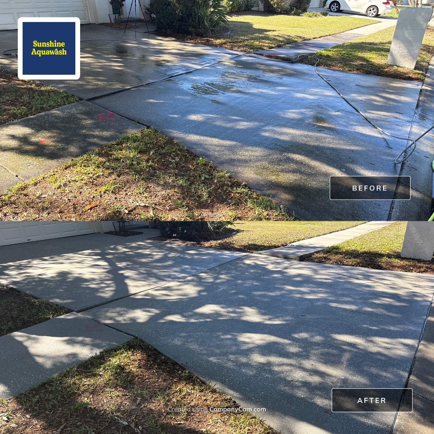 Concrete Driveway & Sidewalk Cleaning ā Peppermill IV at Providence Lakes, Brandon, FL by Sunshine AquaWash