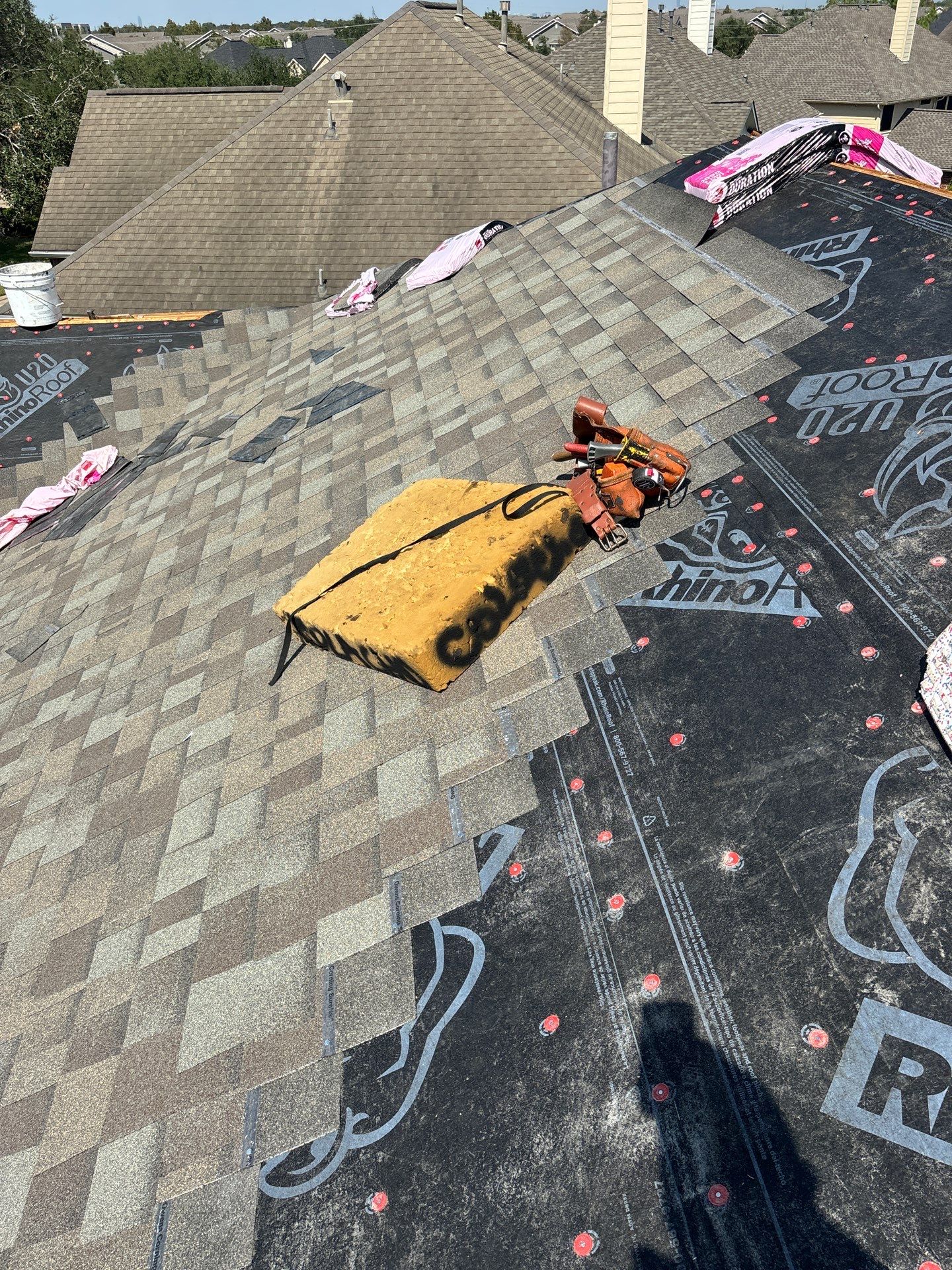 Residential Roofing Installation using Owen's Corning Duration (Lifetime) Shingles by Roof Repair Company