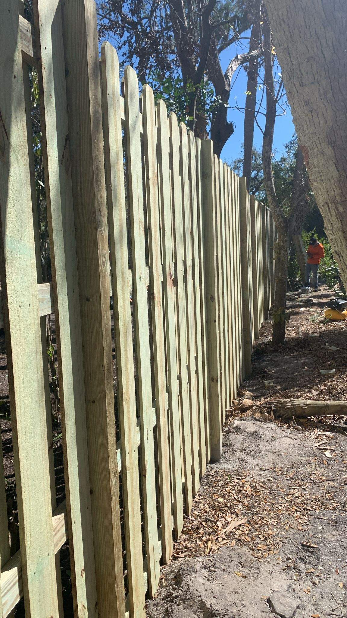 Pressure-Treated Vertical Shadowbox Wood Fence Installation in Sarasota by True Fence LLC